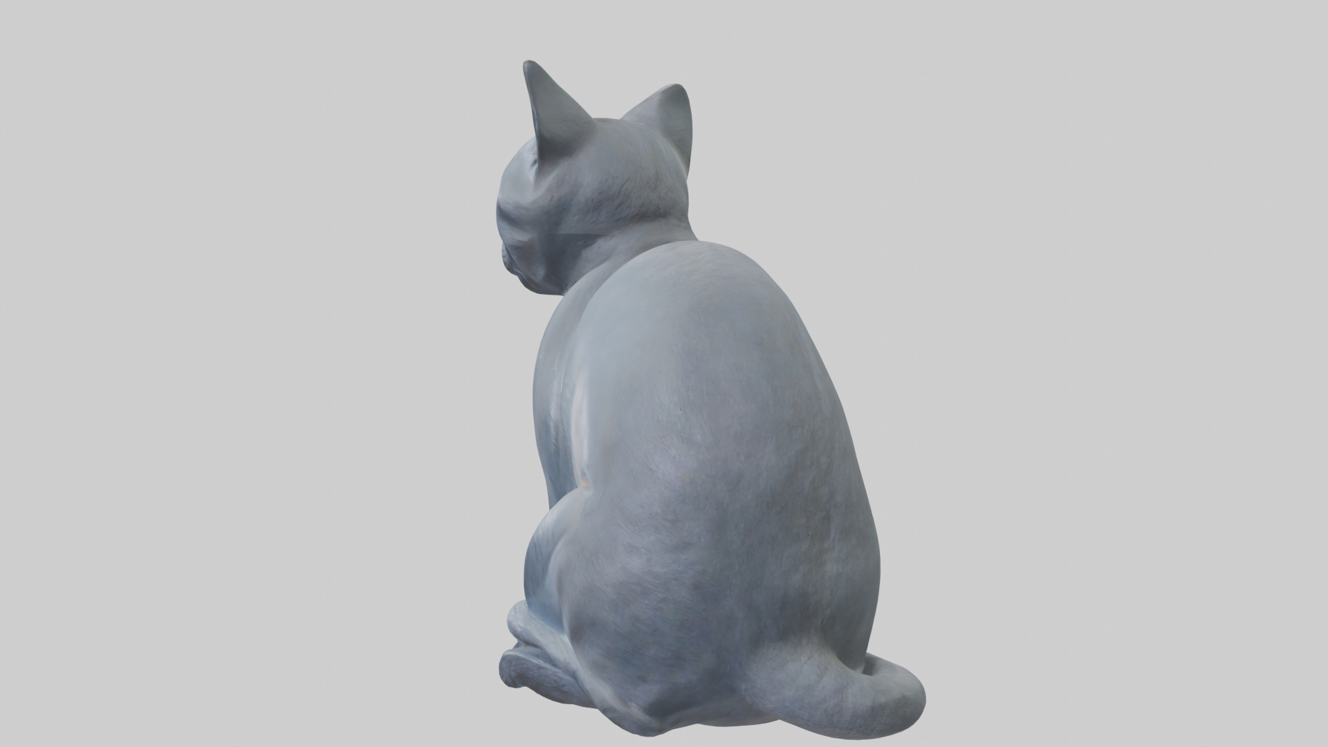 British Shorthair Cat statue model 3D model_1
