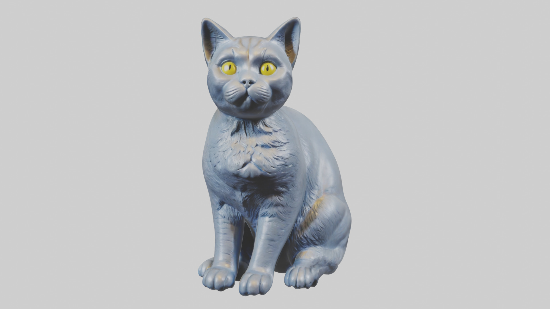 British Shorthair Cat statue model 3D model_9