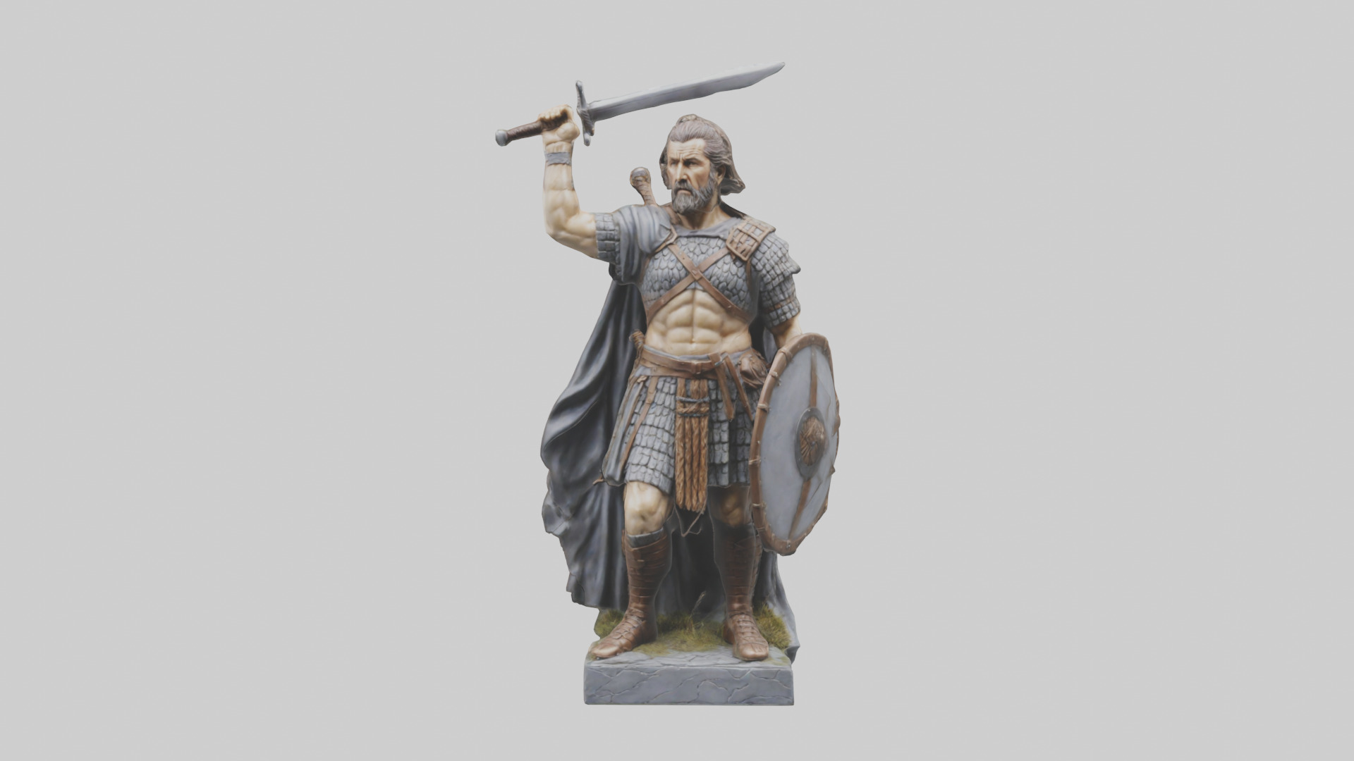 Braveheart Warrior Statue model 3D model_9