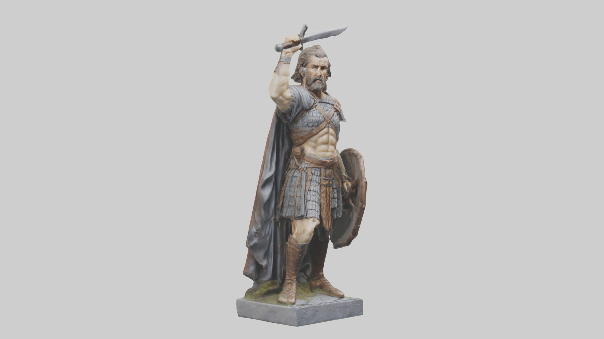 Braveheart Warrior Statue model 3D model_11