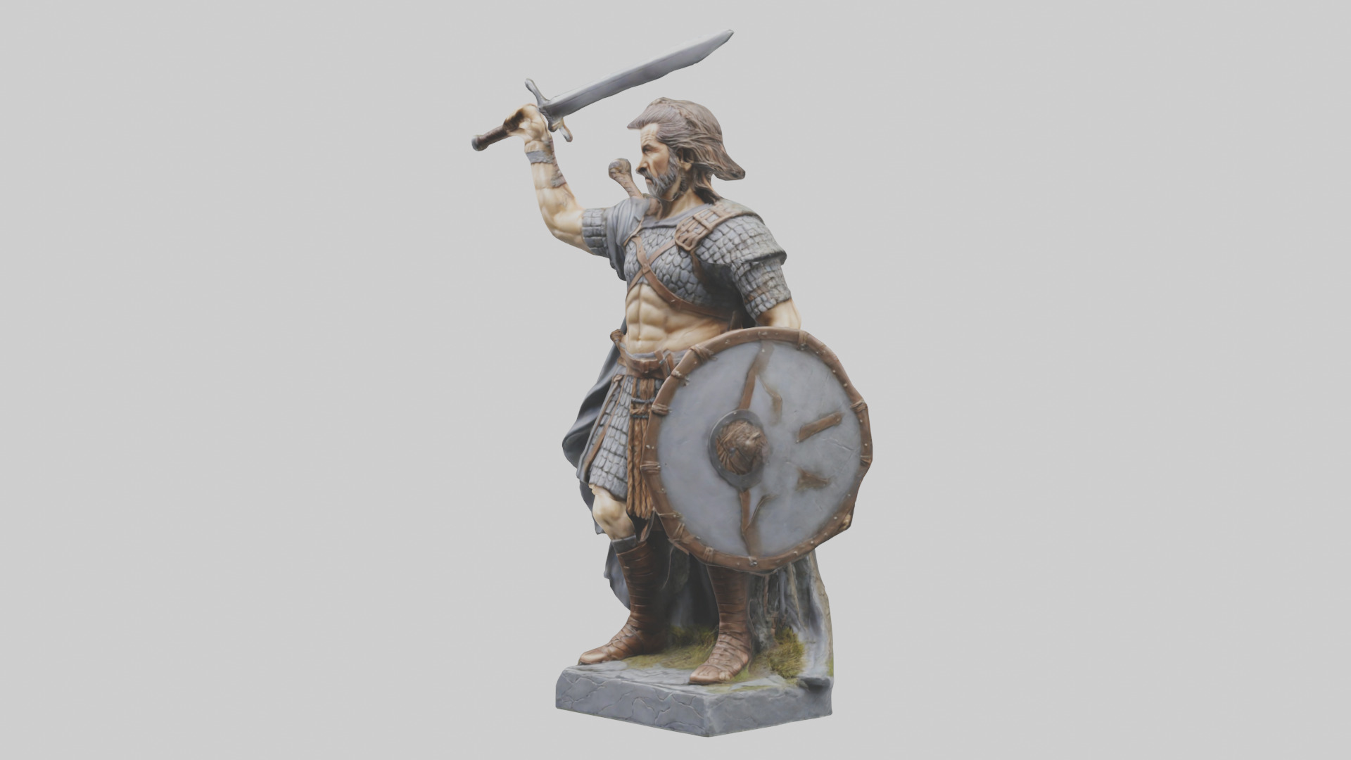 Braveheart Warrior Statue model 3D model_8