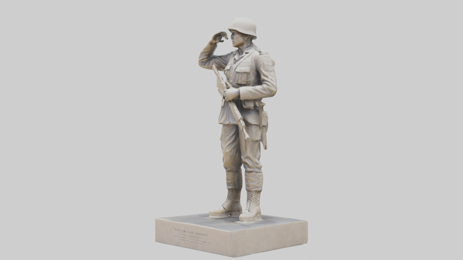 Brave Soldier Monument Sculpture model 3D model_10