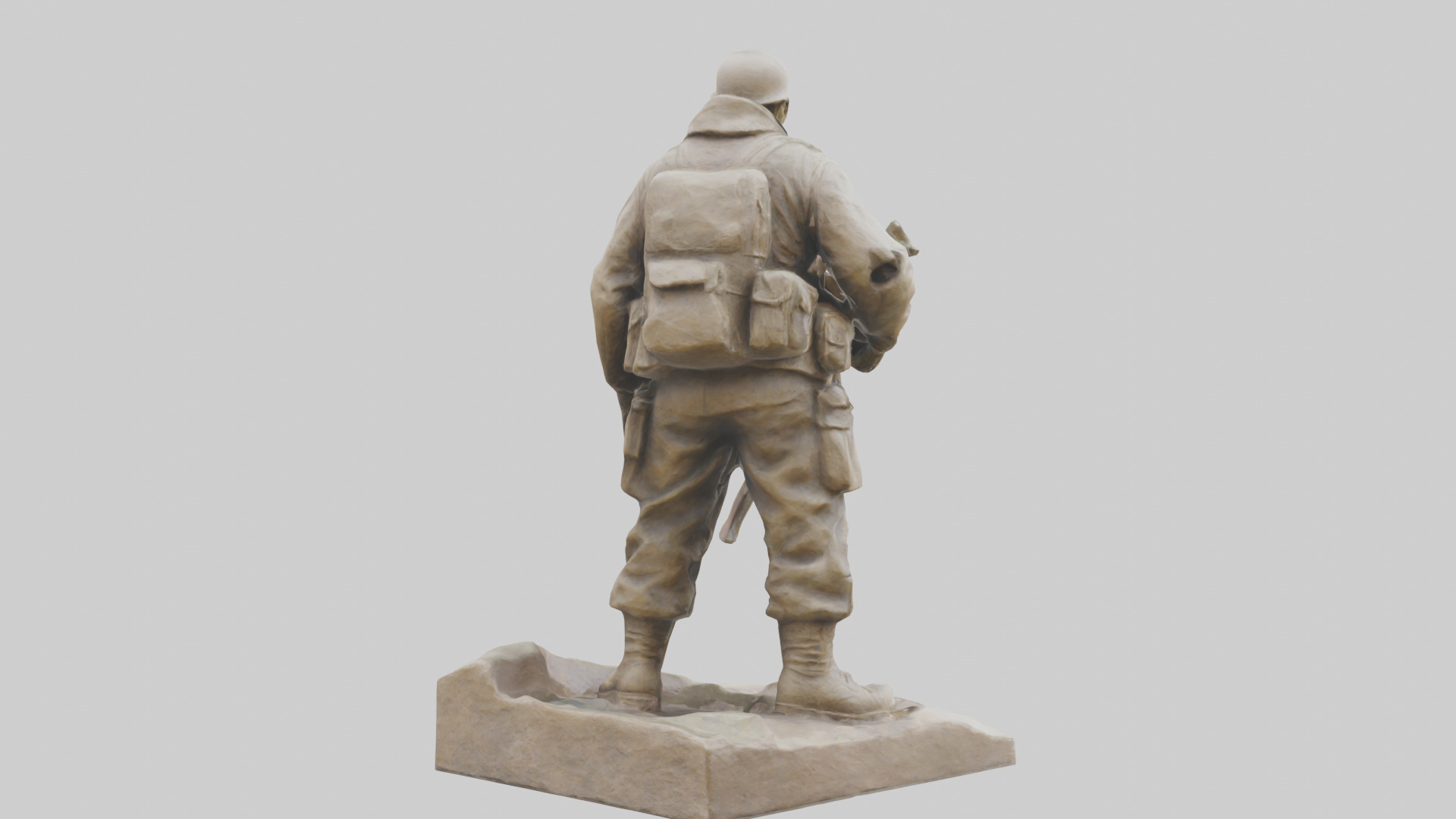 Brave Soldier at War Sculpture model 3D model_2