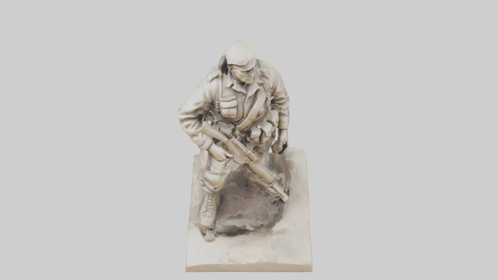 Brave Soldier at War Sculpture model 3D model_16