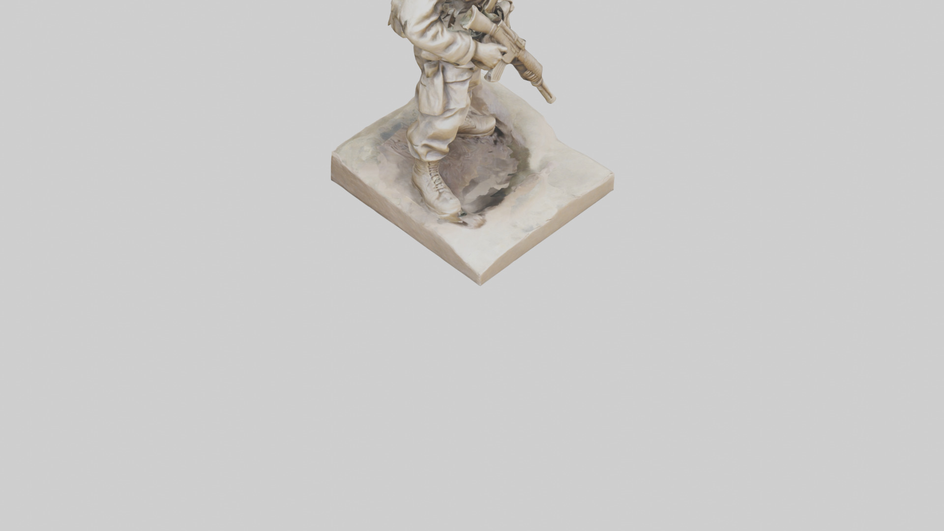 Brave Soldier at War Sculpture model 3D model_6