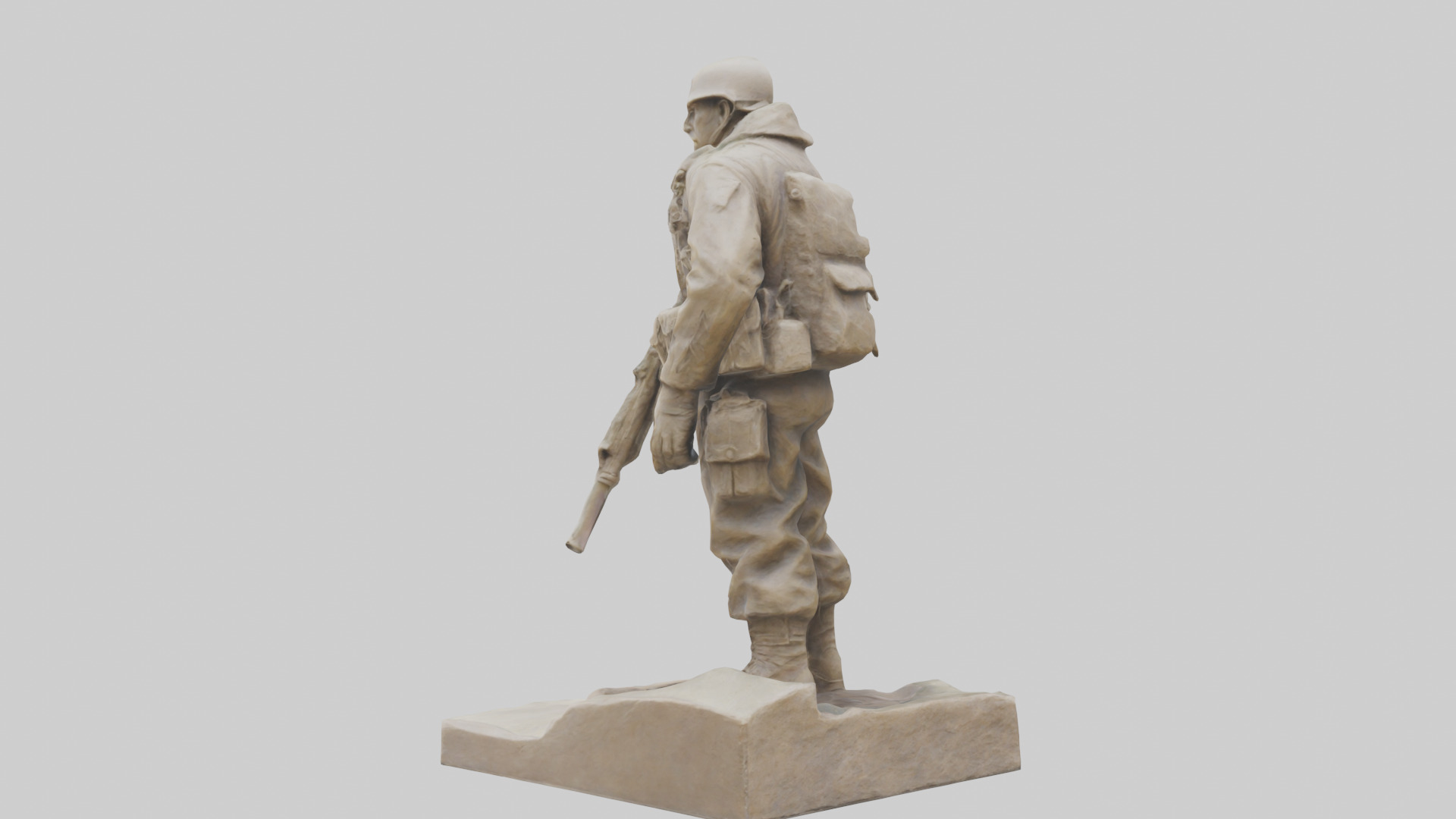 Brave Soldier at War Sculpture model 3D model_1