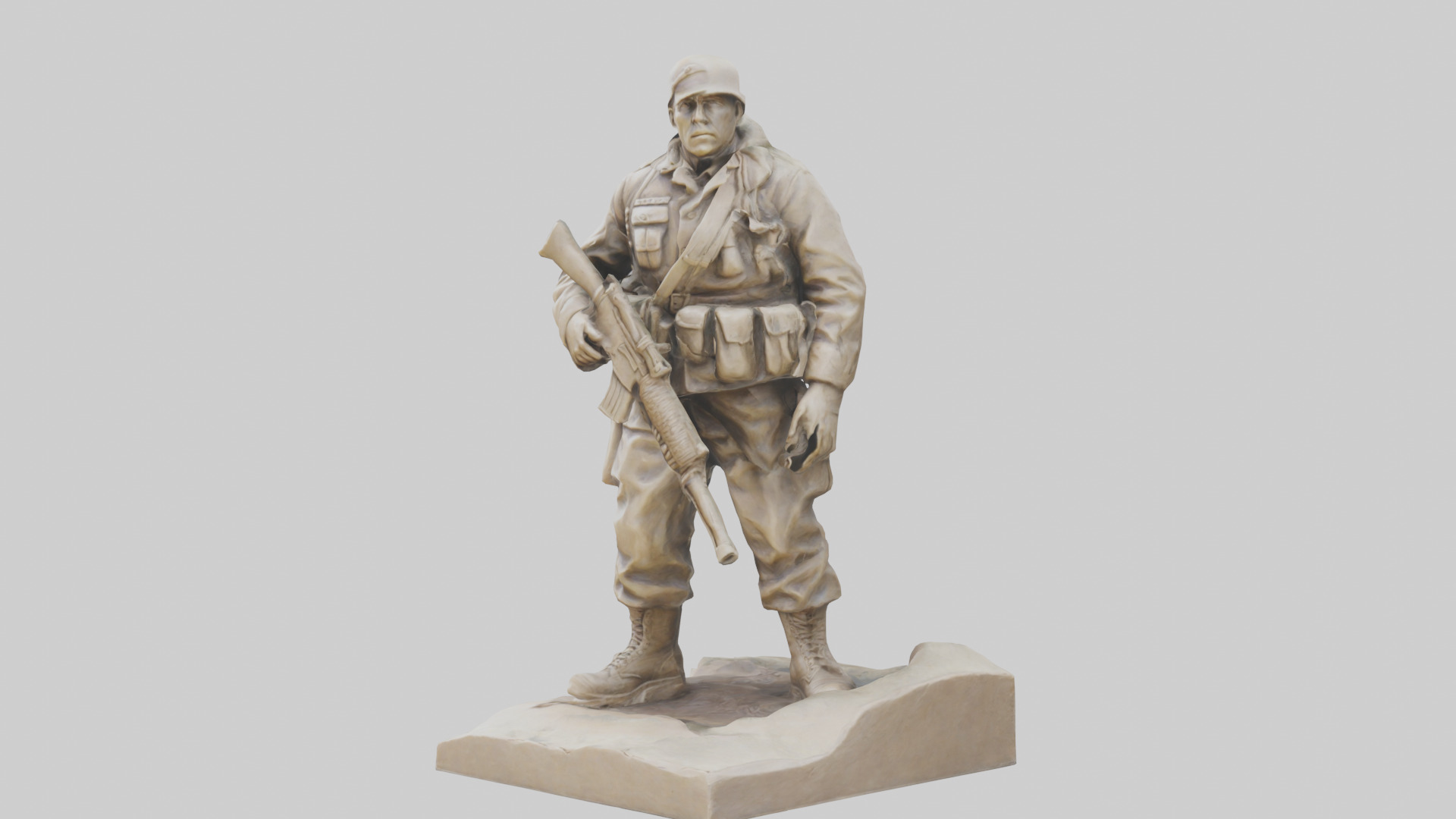 Brave Soldier at War Sculpture model 3D model_10