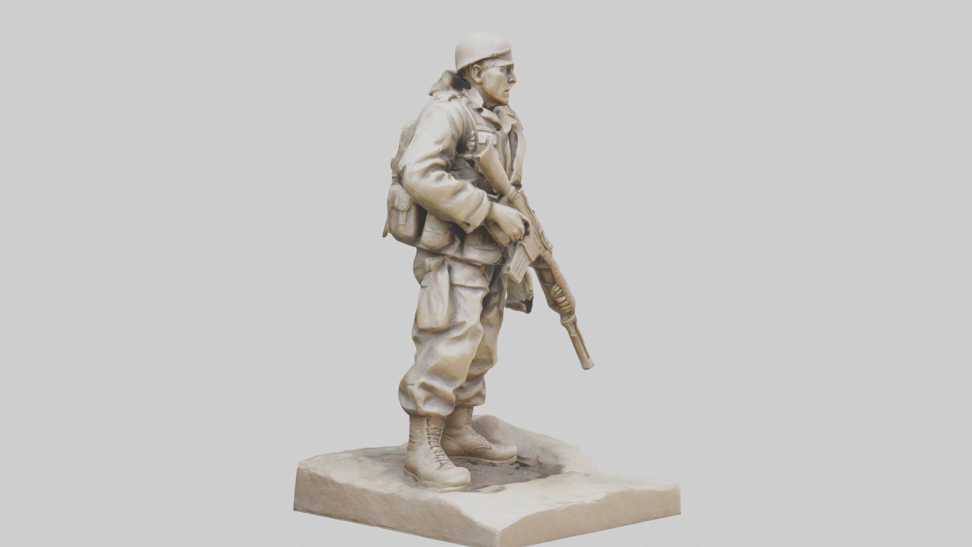 Brave Soldier at War Sculpture model 3D model_11