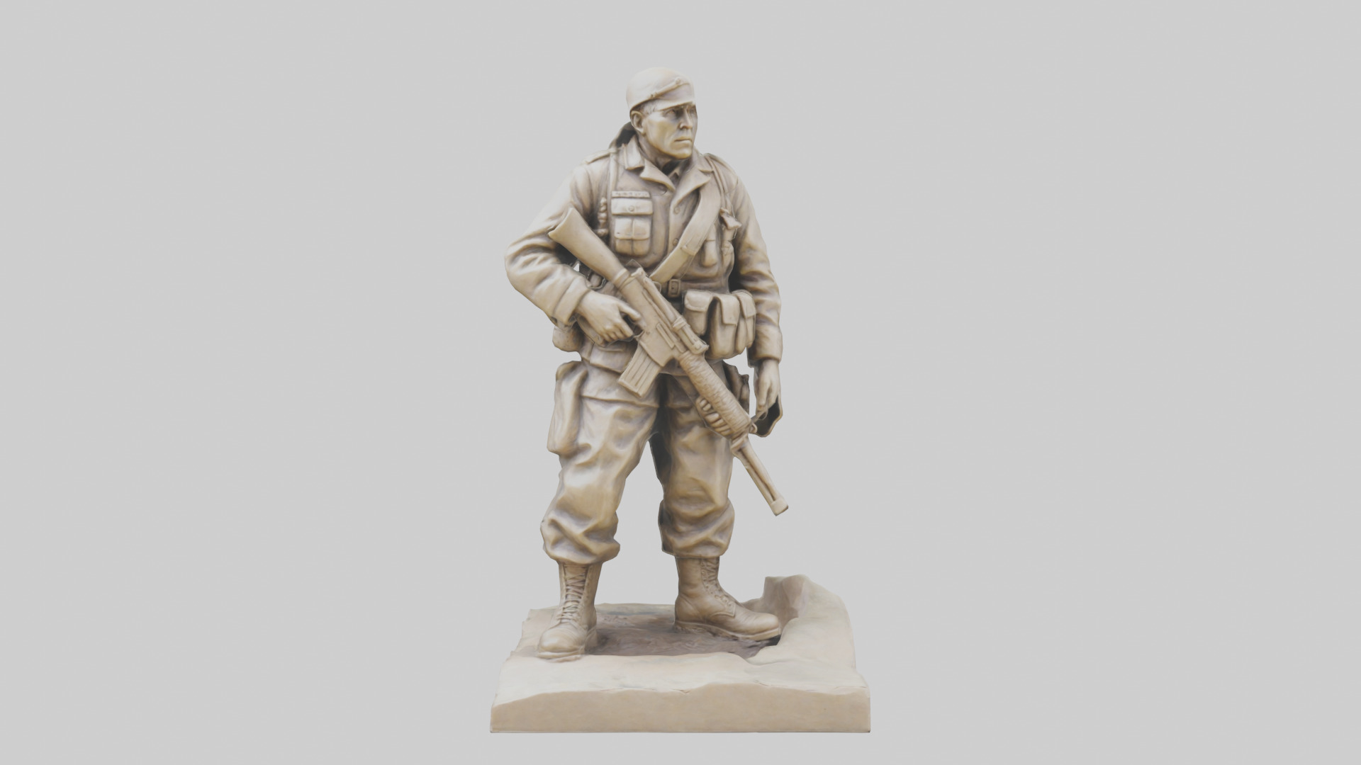 Brave Soldier at War Sculpture model 3D model_9