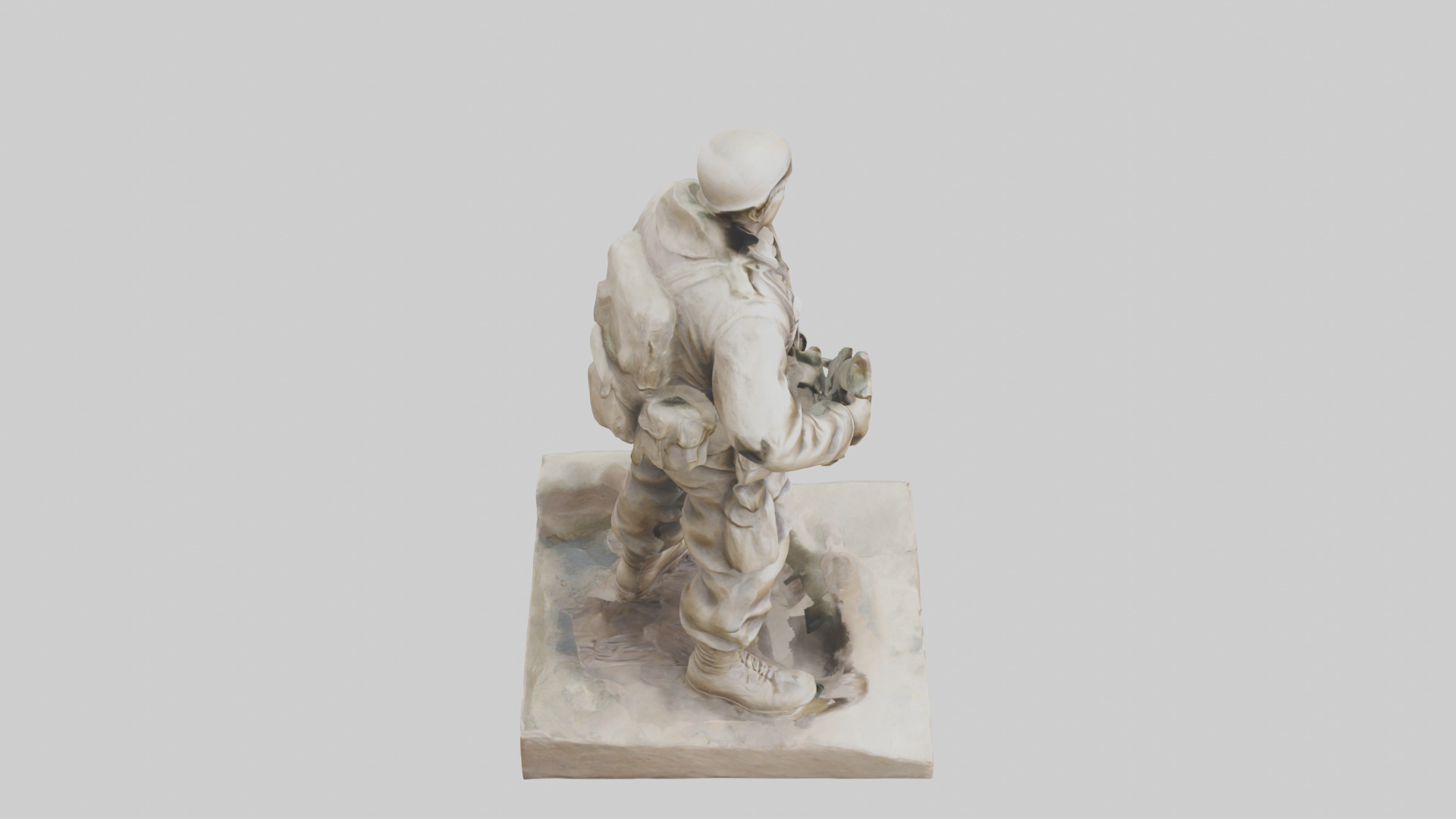 Brave Soldier at War Sculpture model 3D model_18