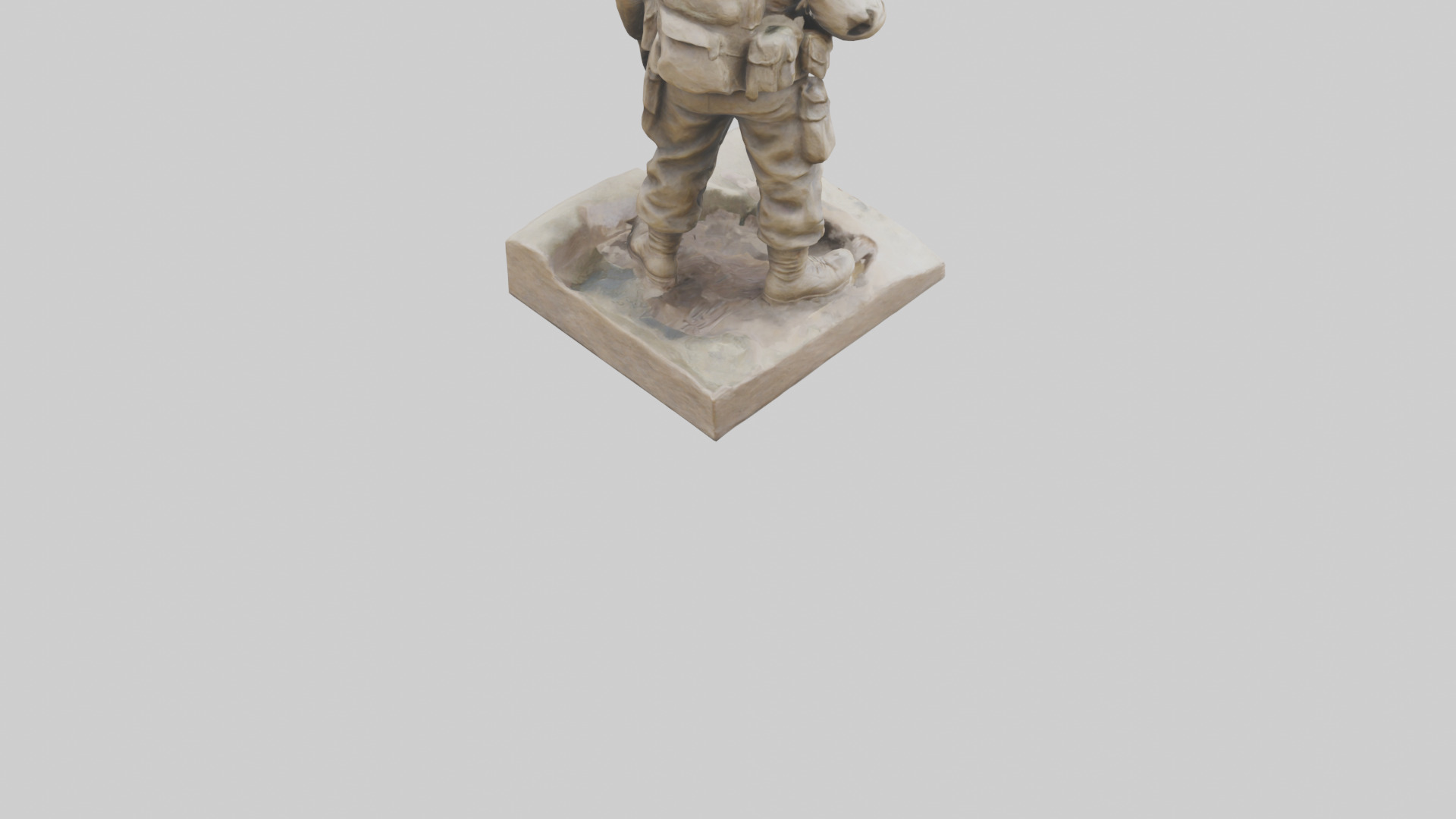 Brave Soldier at War Sculpture model 3D model_4