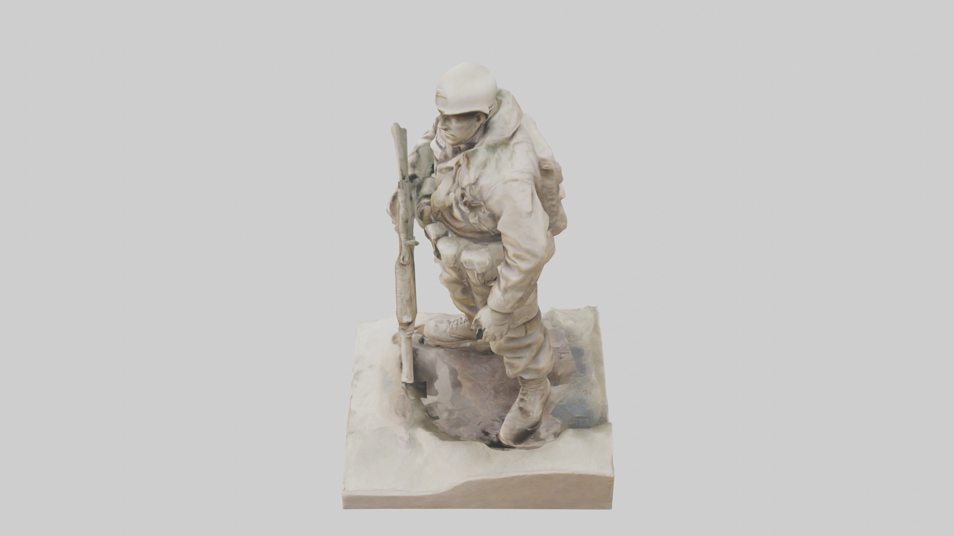 Brave Soldier at War Sculpture model 3D model_17