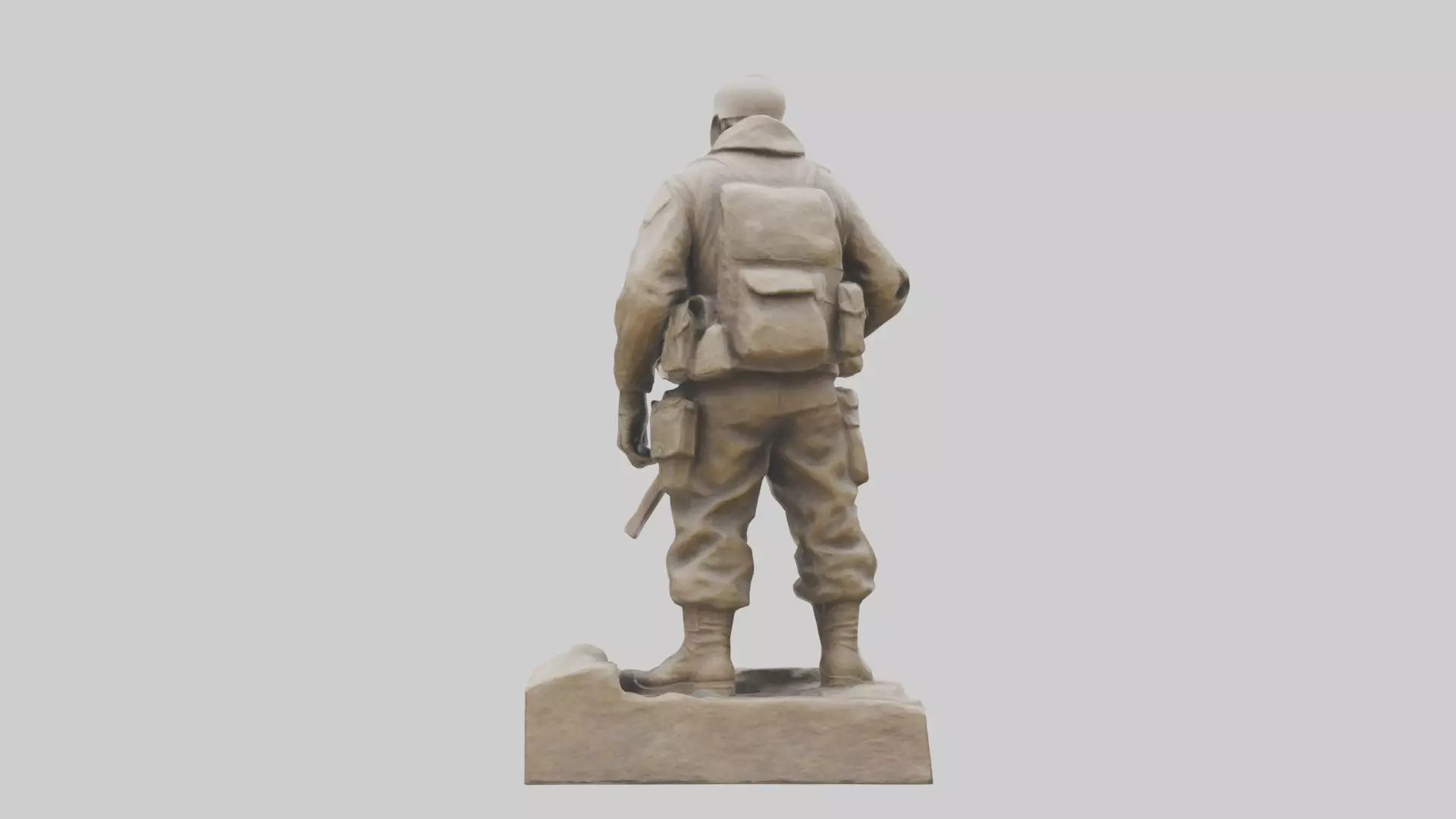 Brave Soldier at War Sculpture model 3D model_0
