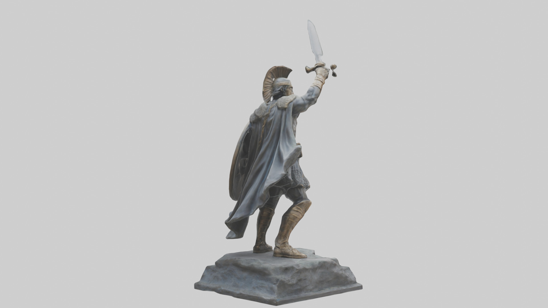 Brave and Strong Hero Statue model 3D model_2