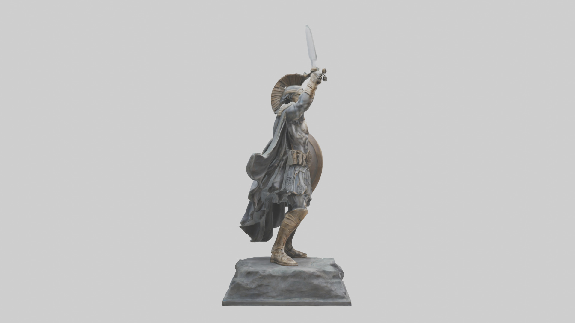 Brave and Strong Hero Statue model 3D model_13