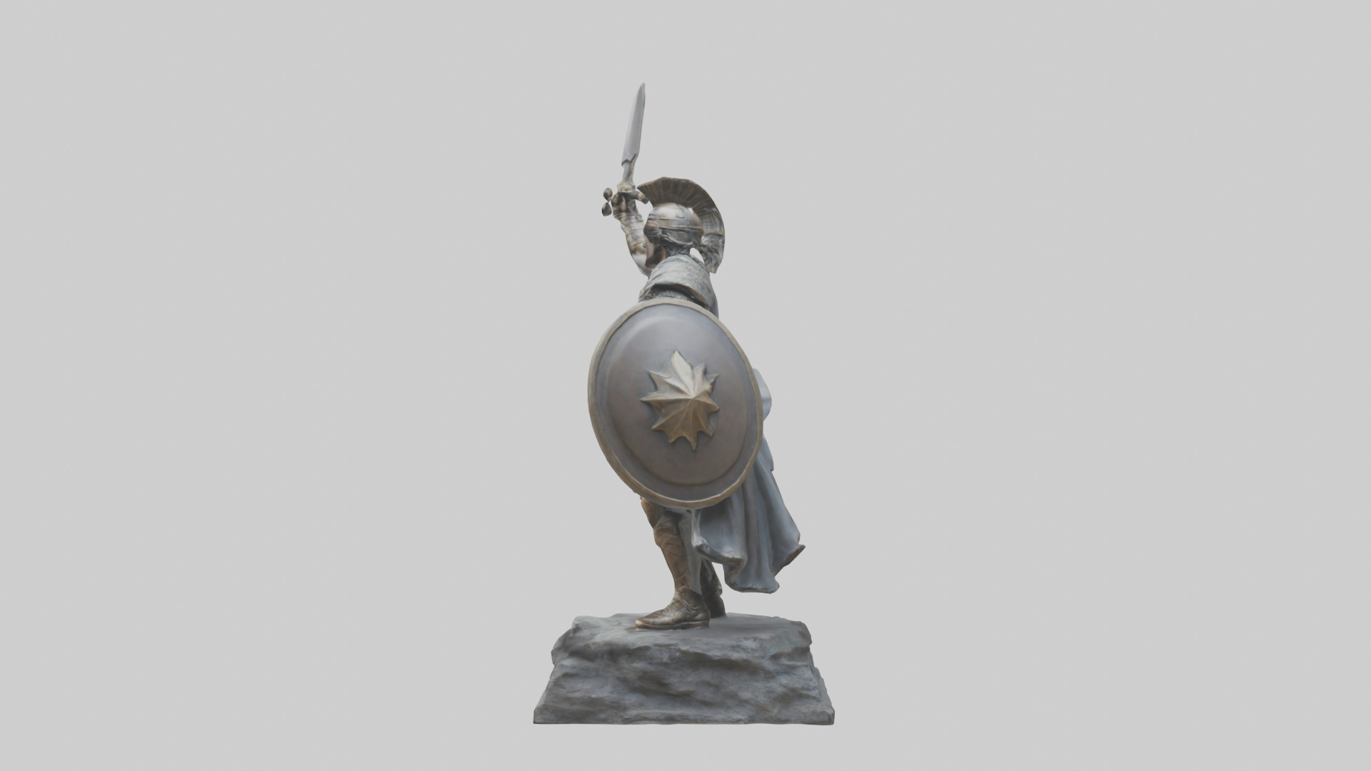 Brave and Strong Hero Statue model 3D model_12