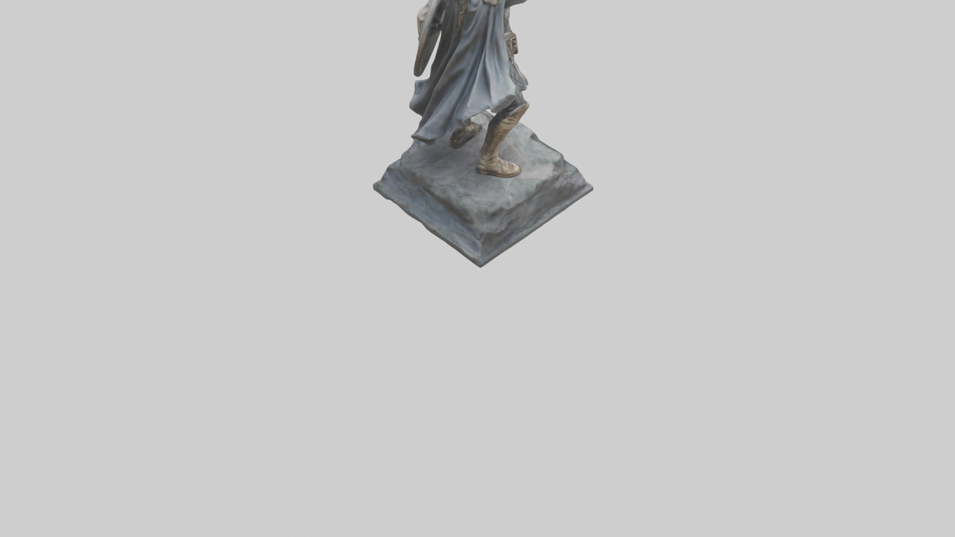 Brave and Strong Hero Statue model 3D model_4
