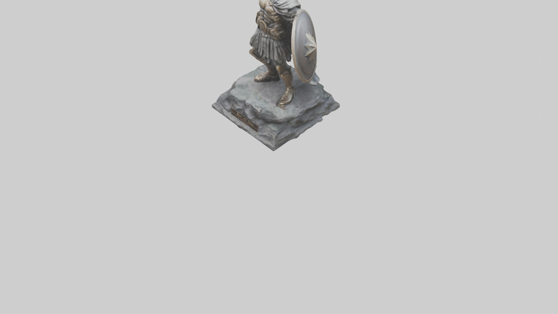Brave and Strong Hero Statue model 3D model_5