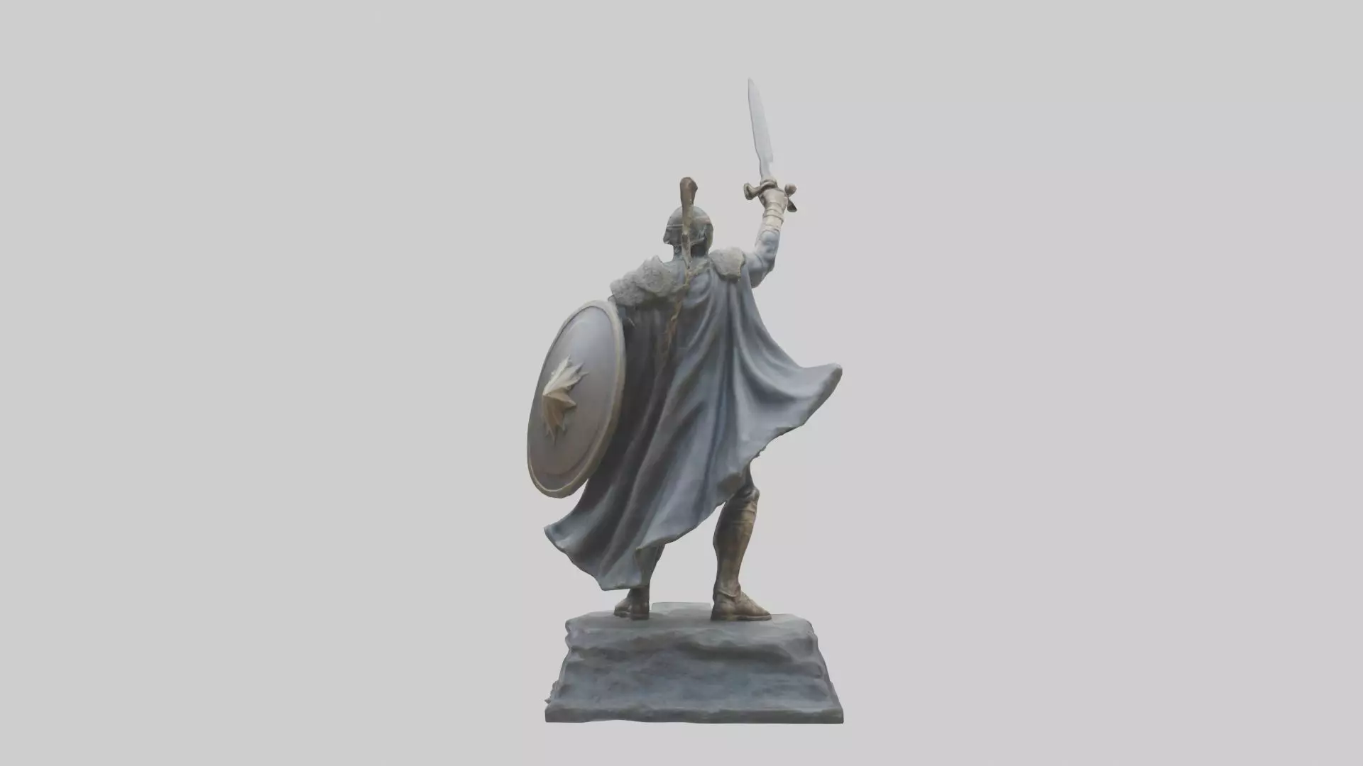 Brave and Strong Hero Statue model 3D model_0