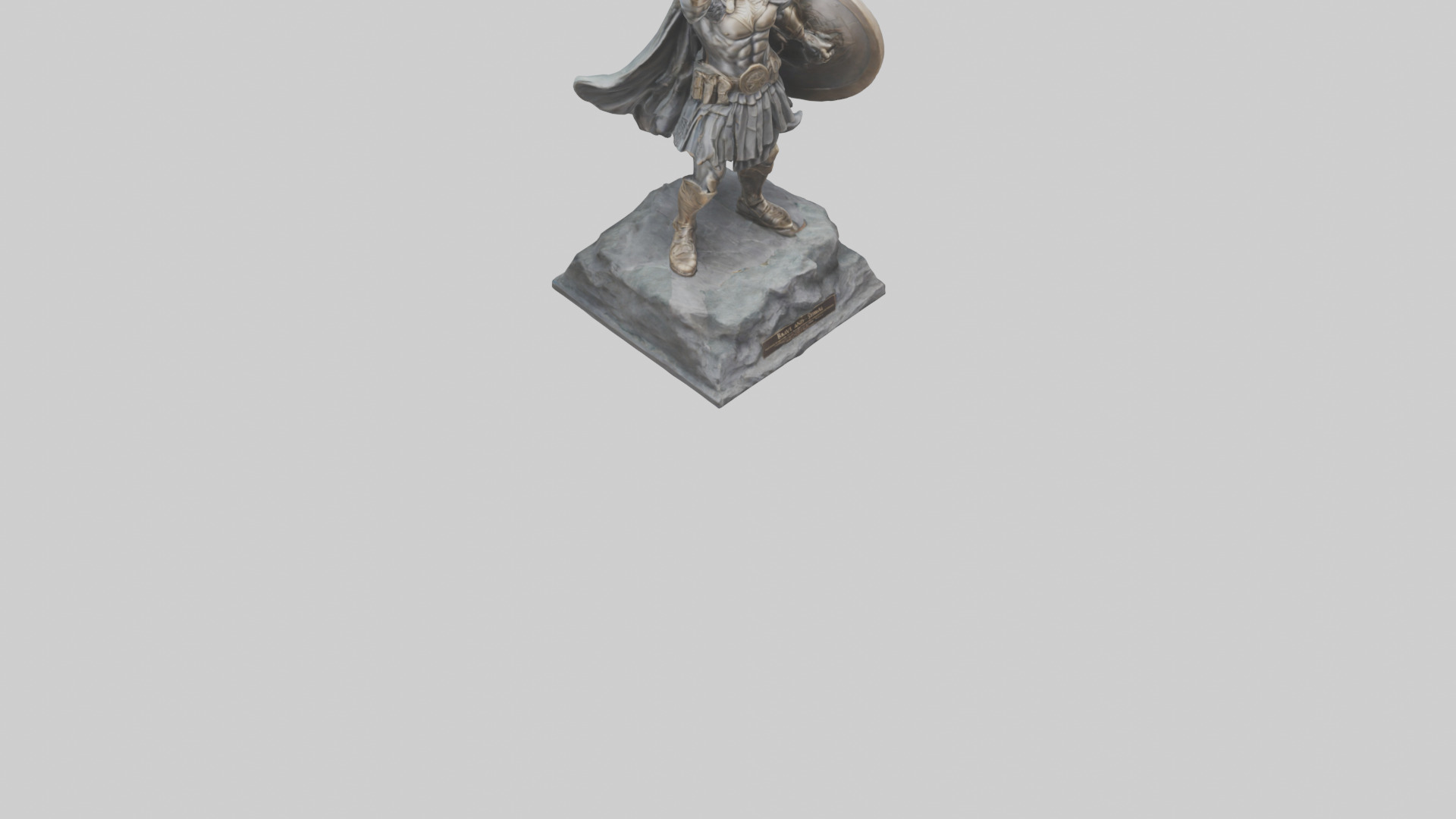 Brave and Strong Hero Statue model 3D model_6