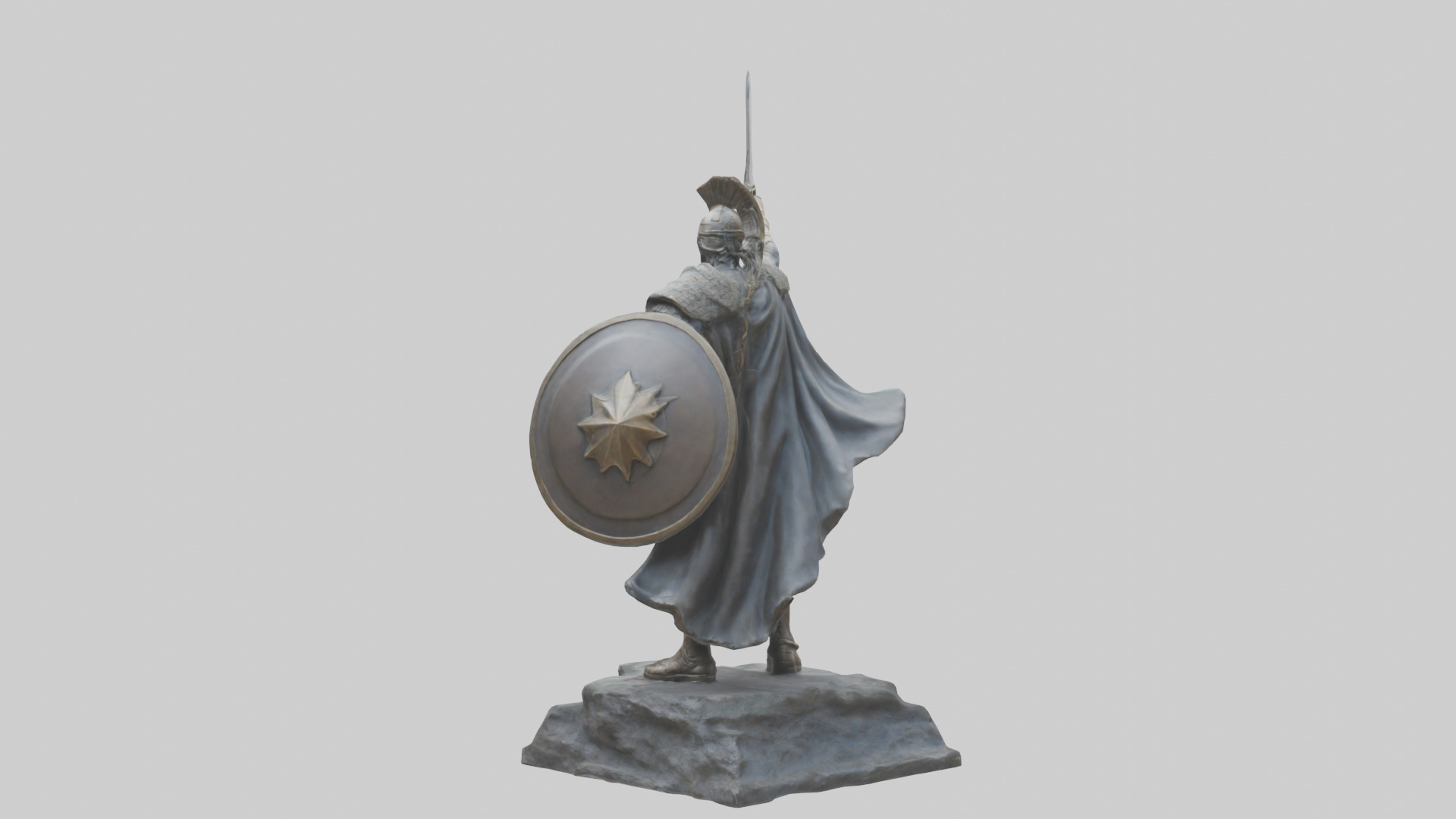 Brave and Strong Hero Statue model 3D model_1