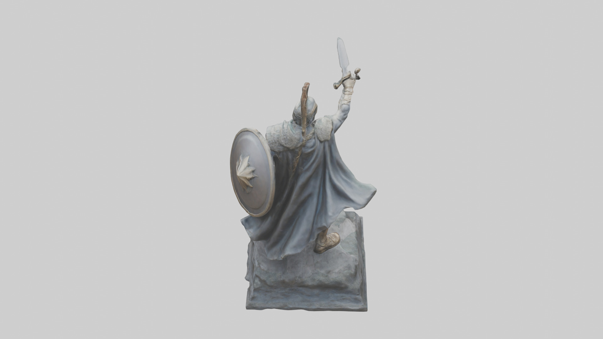 Brave and Strong Hero Statue model 3D model_15