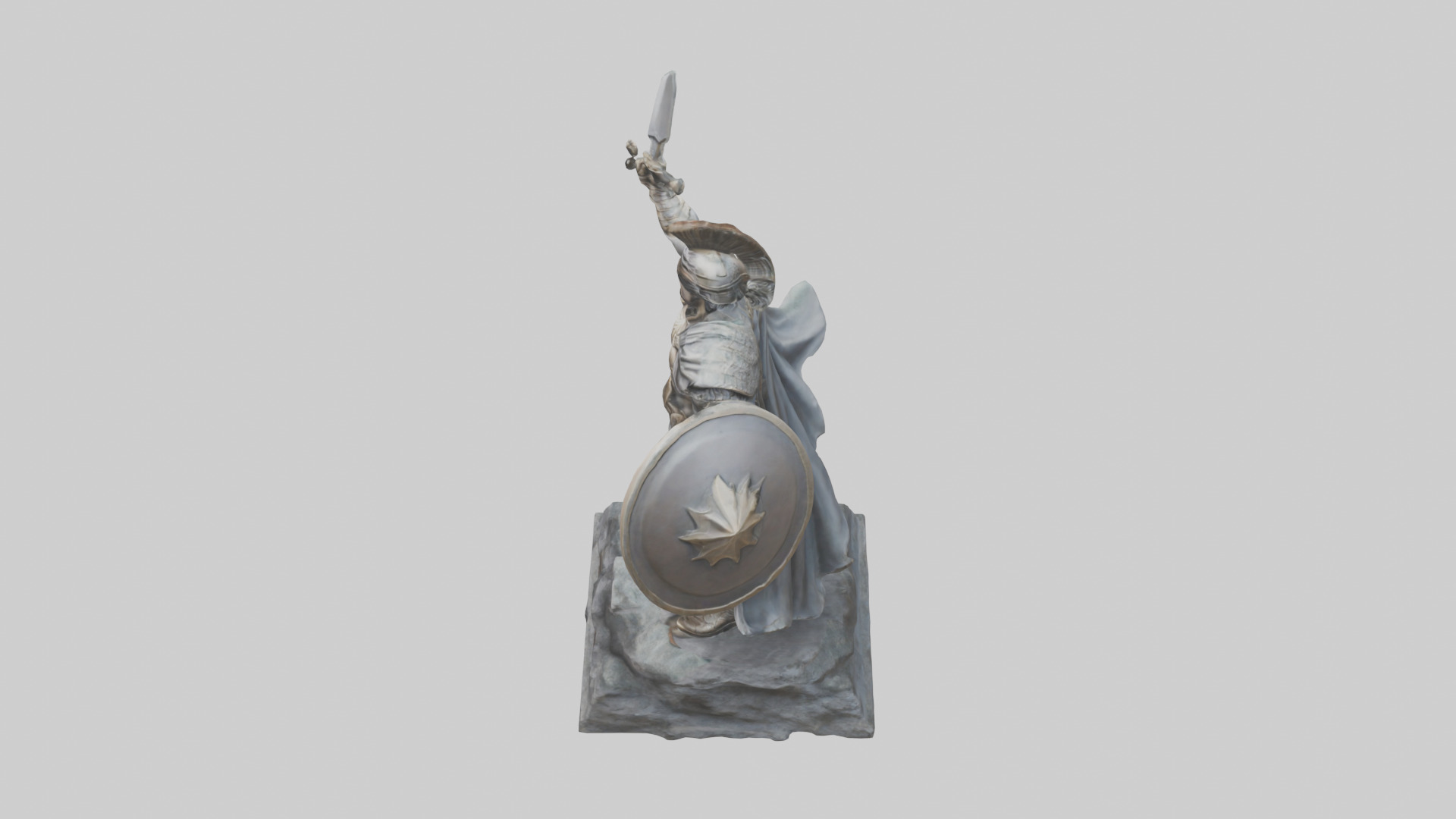 Brave and Strong Hero Statue model 3D model_17