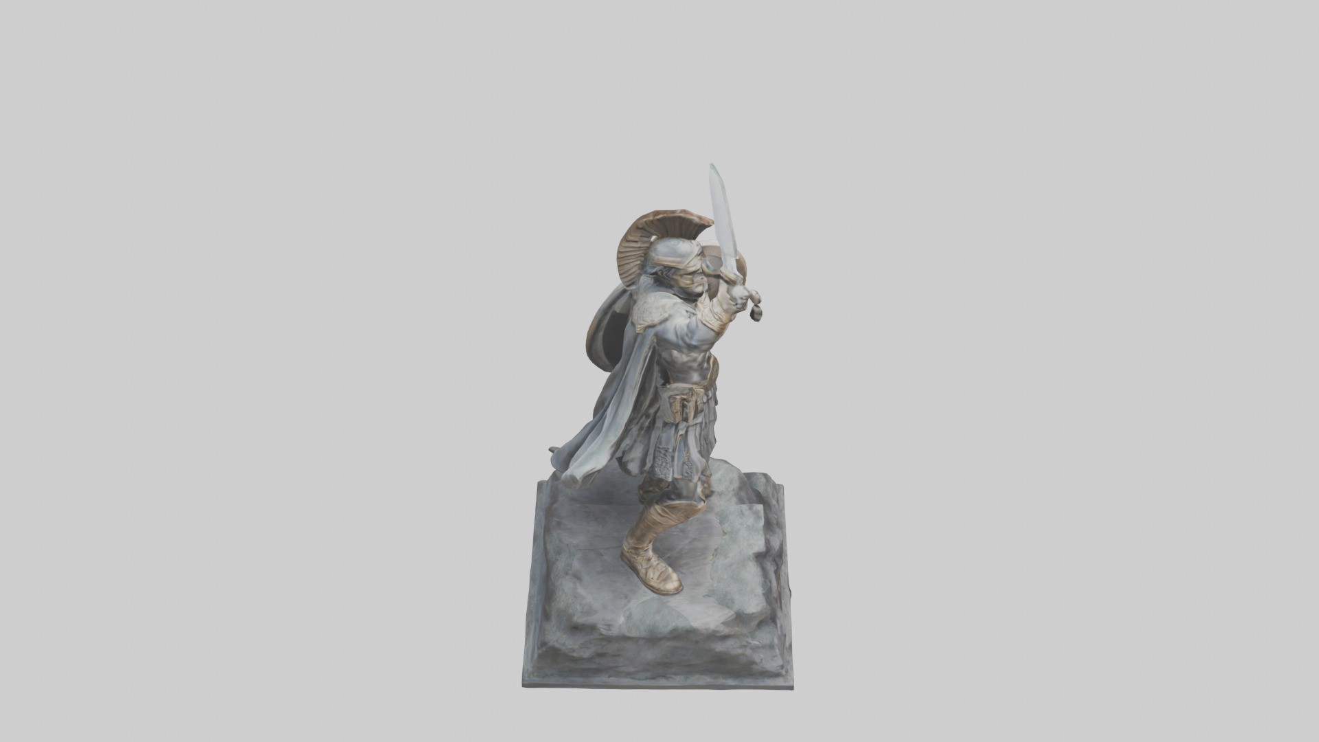 Brave and Strong Hero Statue model 3D model_18