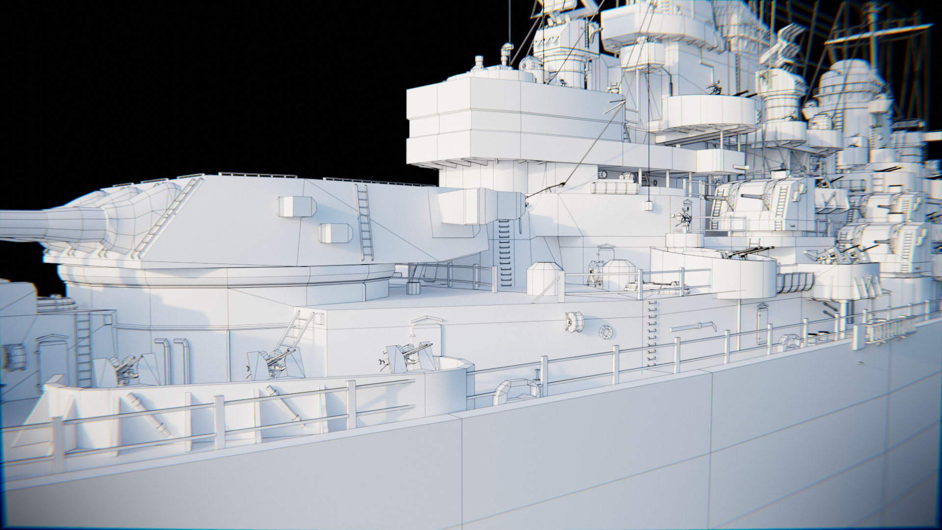 USS Iowa - BB61 Low-poly 3D model_5
