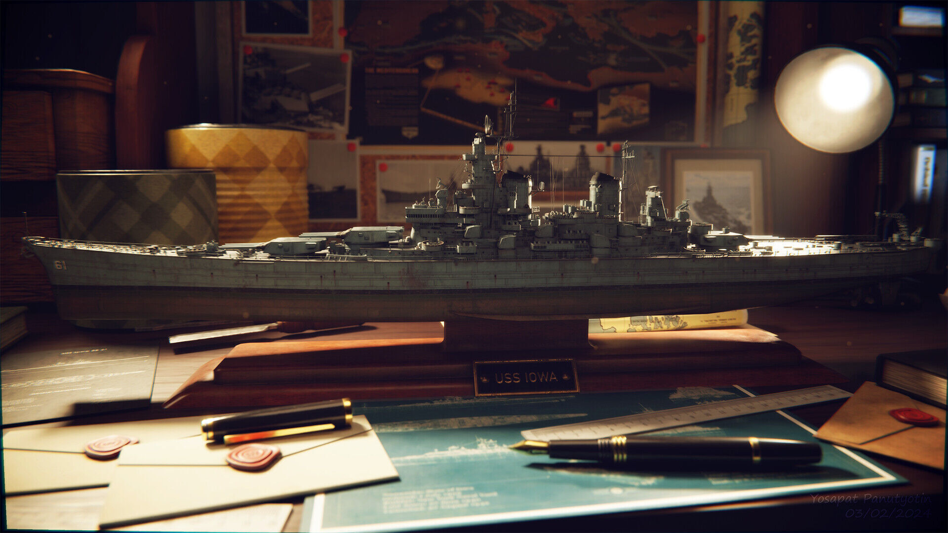 USS Iowa - BB61 Low-poly 3D model_2