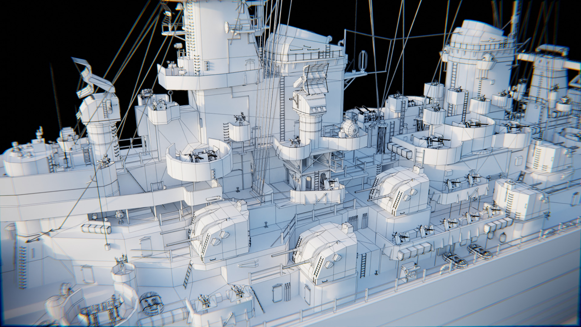 USS Iowa - BB61 Low-poly 3D model_6