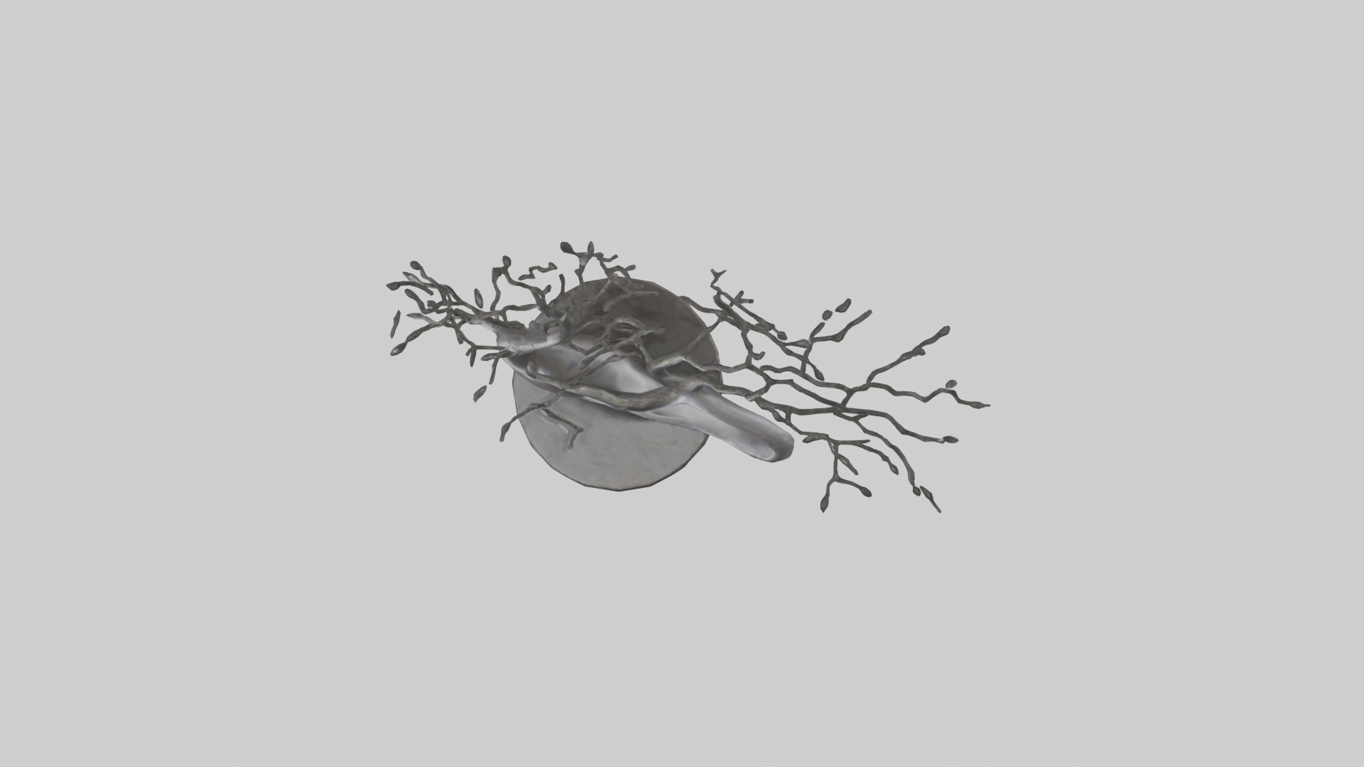 Branch Curves Abstract statue model Low-poly 3D model_14