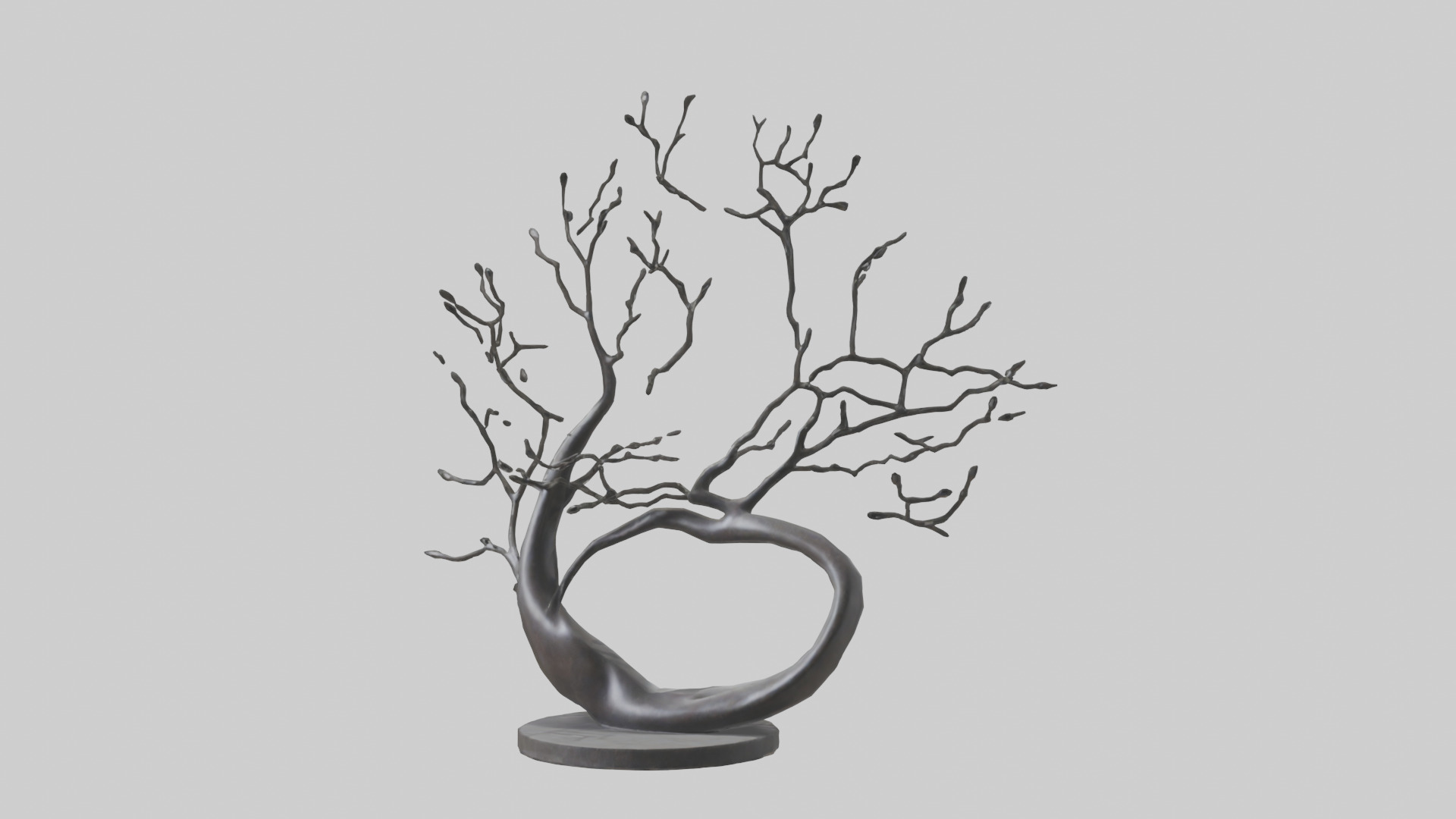 Branch Curves Abstract statue model Low-poly 3D model_9