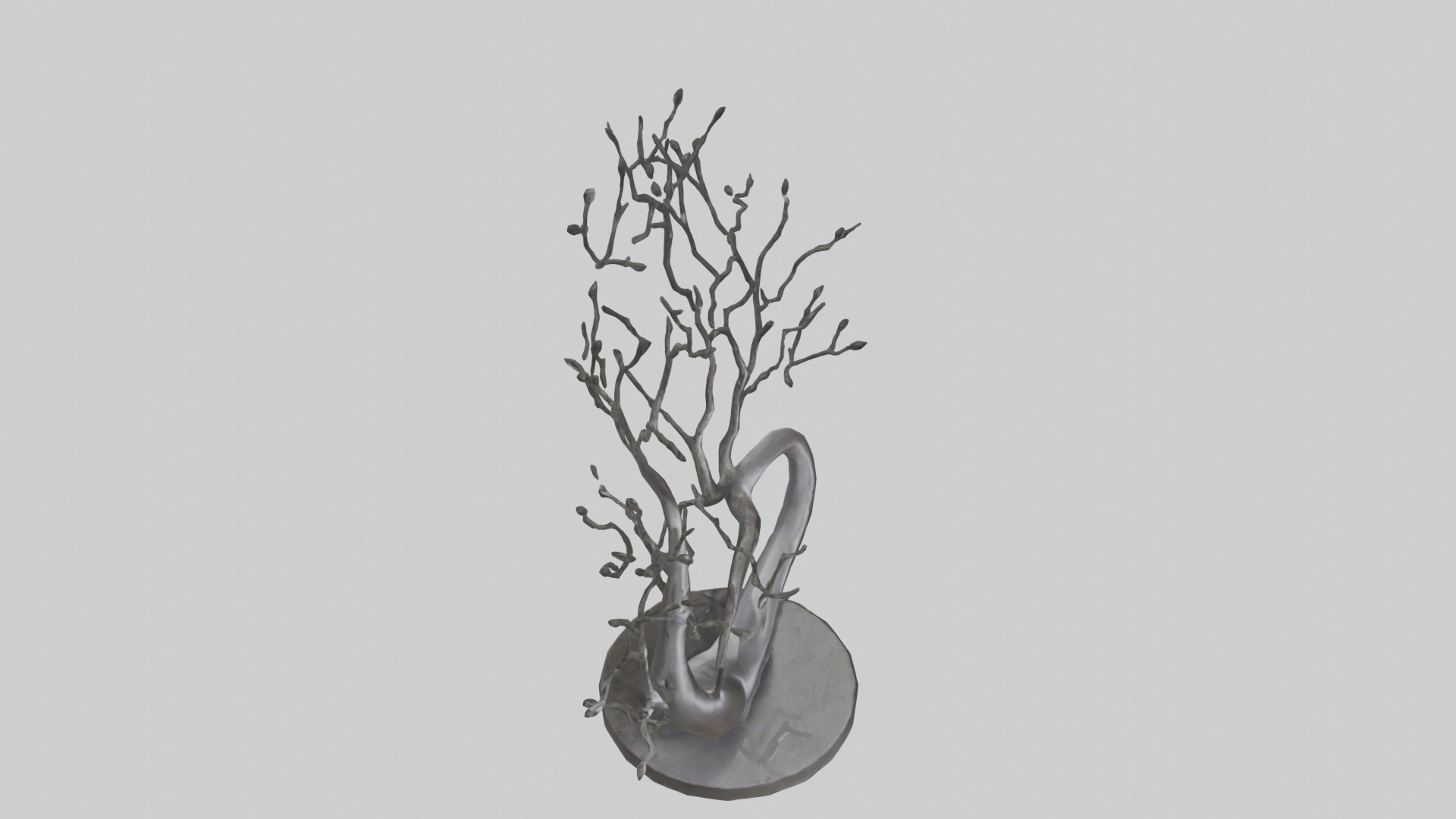 Branch Curves Abstract statue model Low-poly 3D model_18