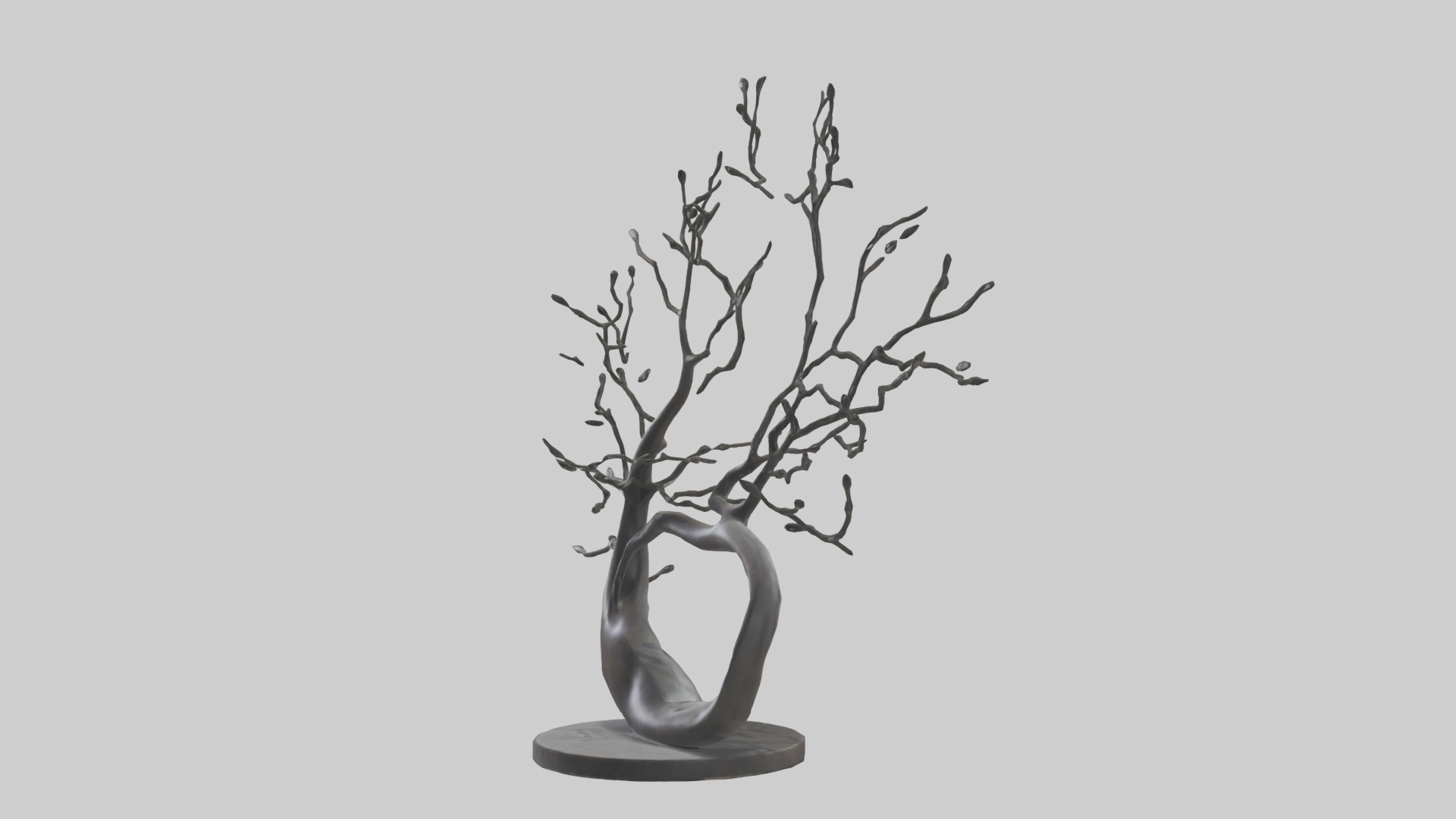 Branch Curves Abstract statue model Low-poly 3D model_8