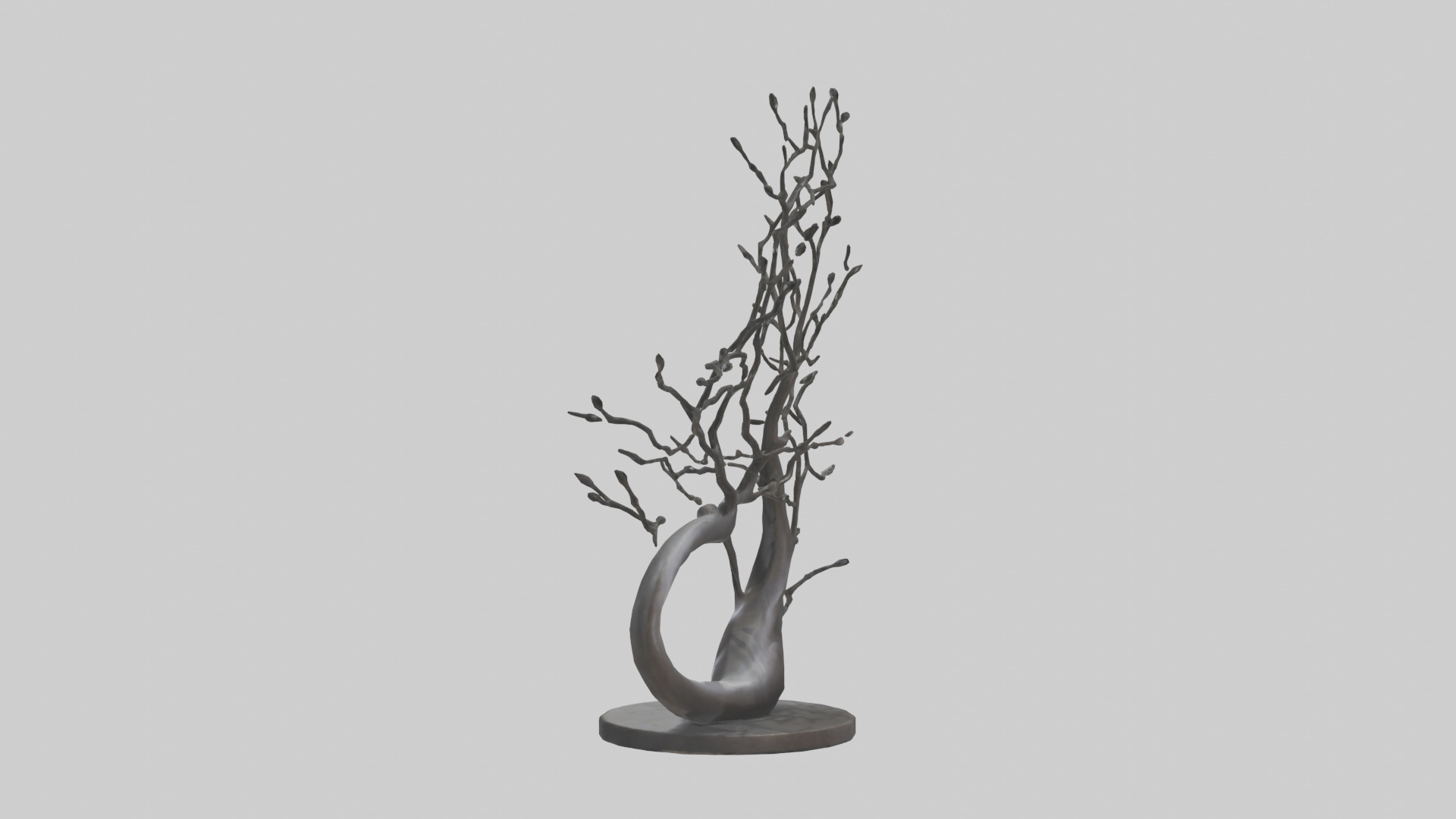 Branch Curves Abstract statue model Low-poly 3D model_12
