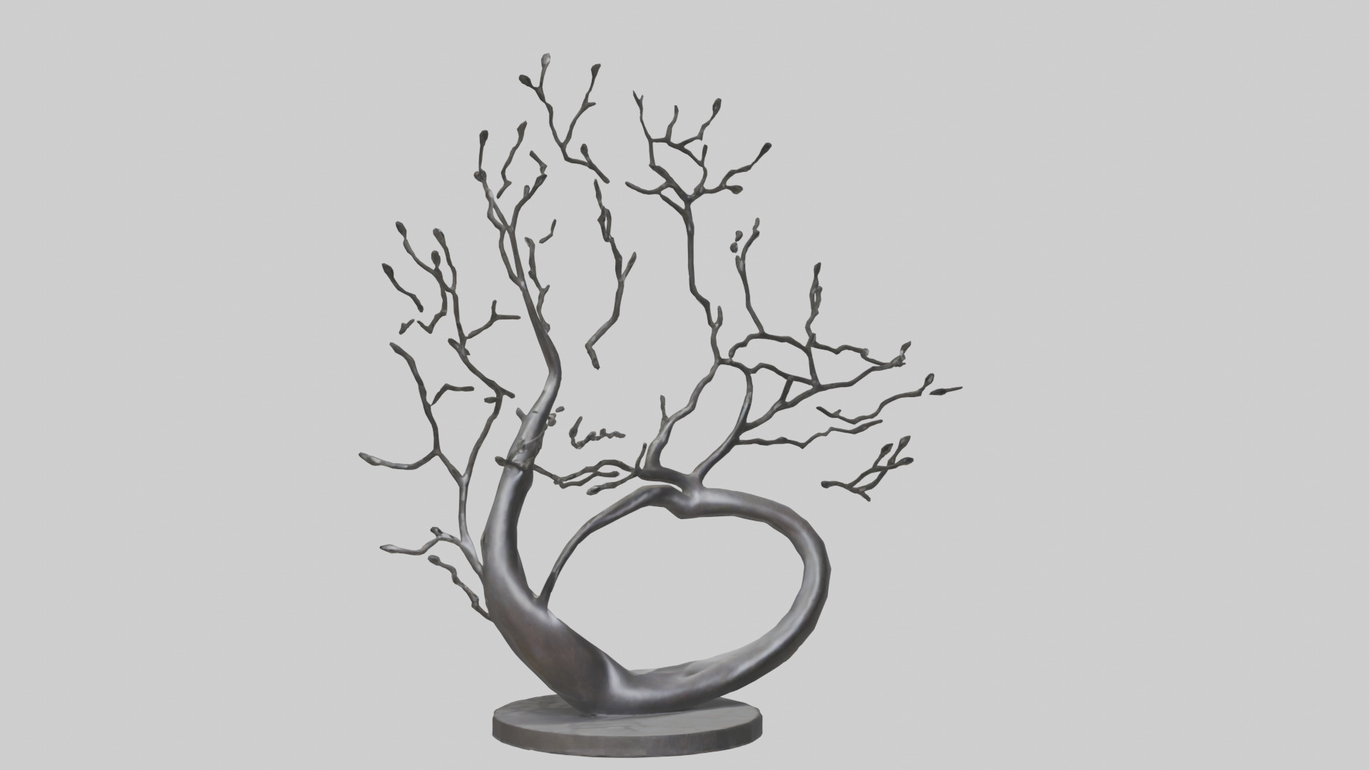 Branch Curves Abstract statue model Low-poly 3D model_11