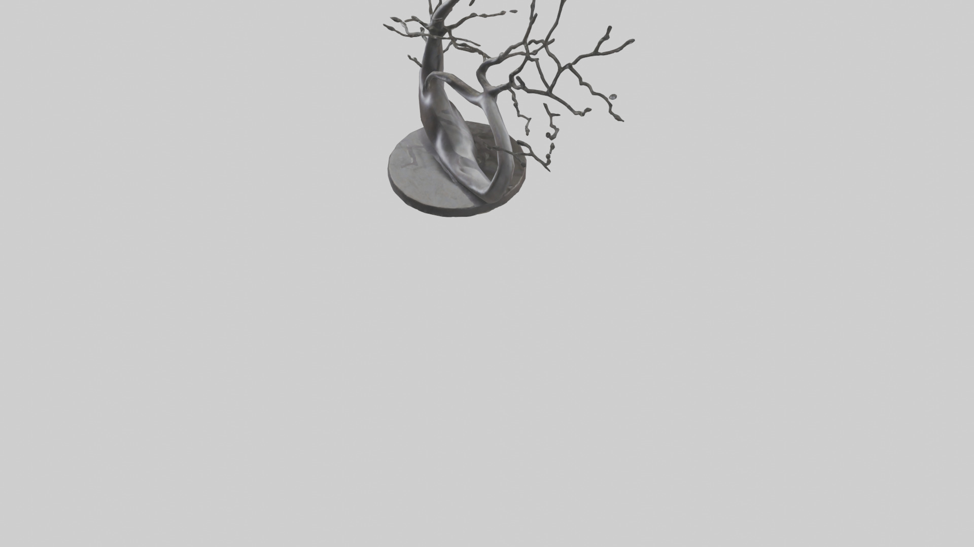 Branch Curves Abstract statue model Low-poly 3D model_5