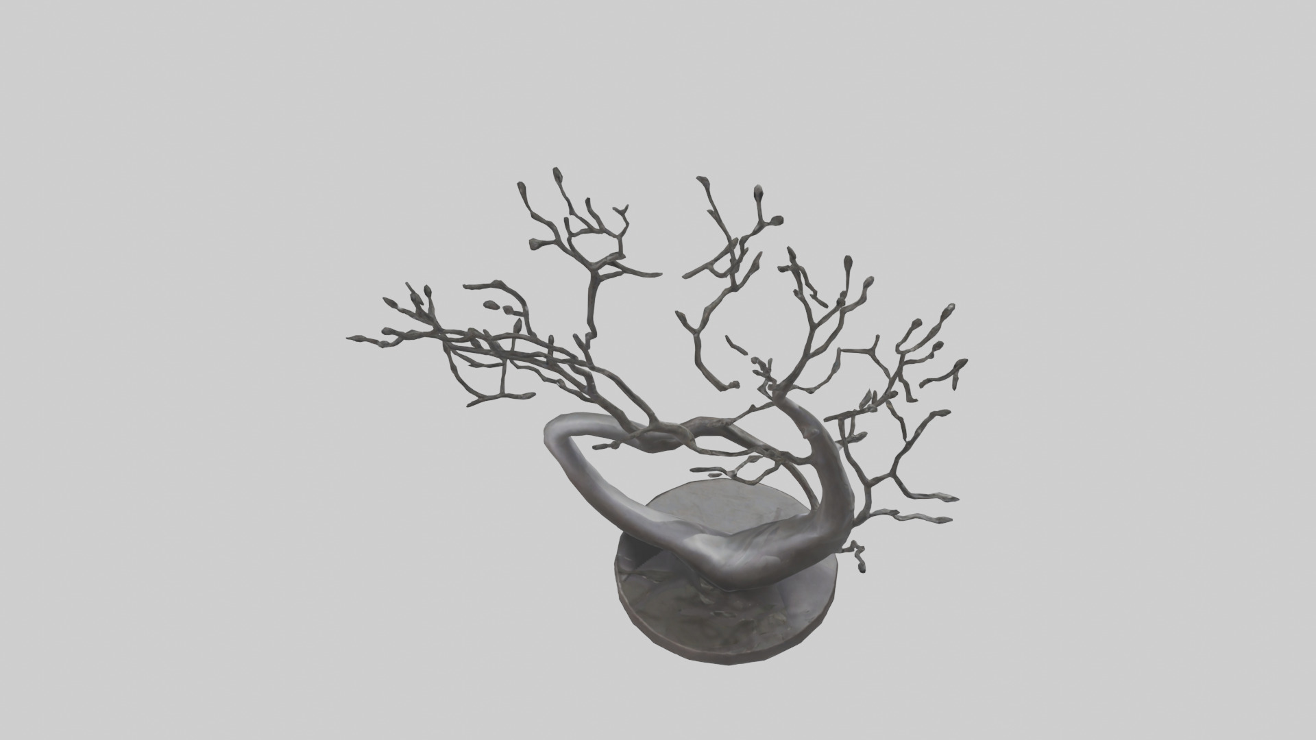Branch Curves Abstract statue model Low-poly 3D model_15