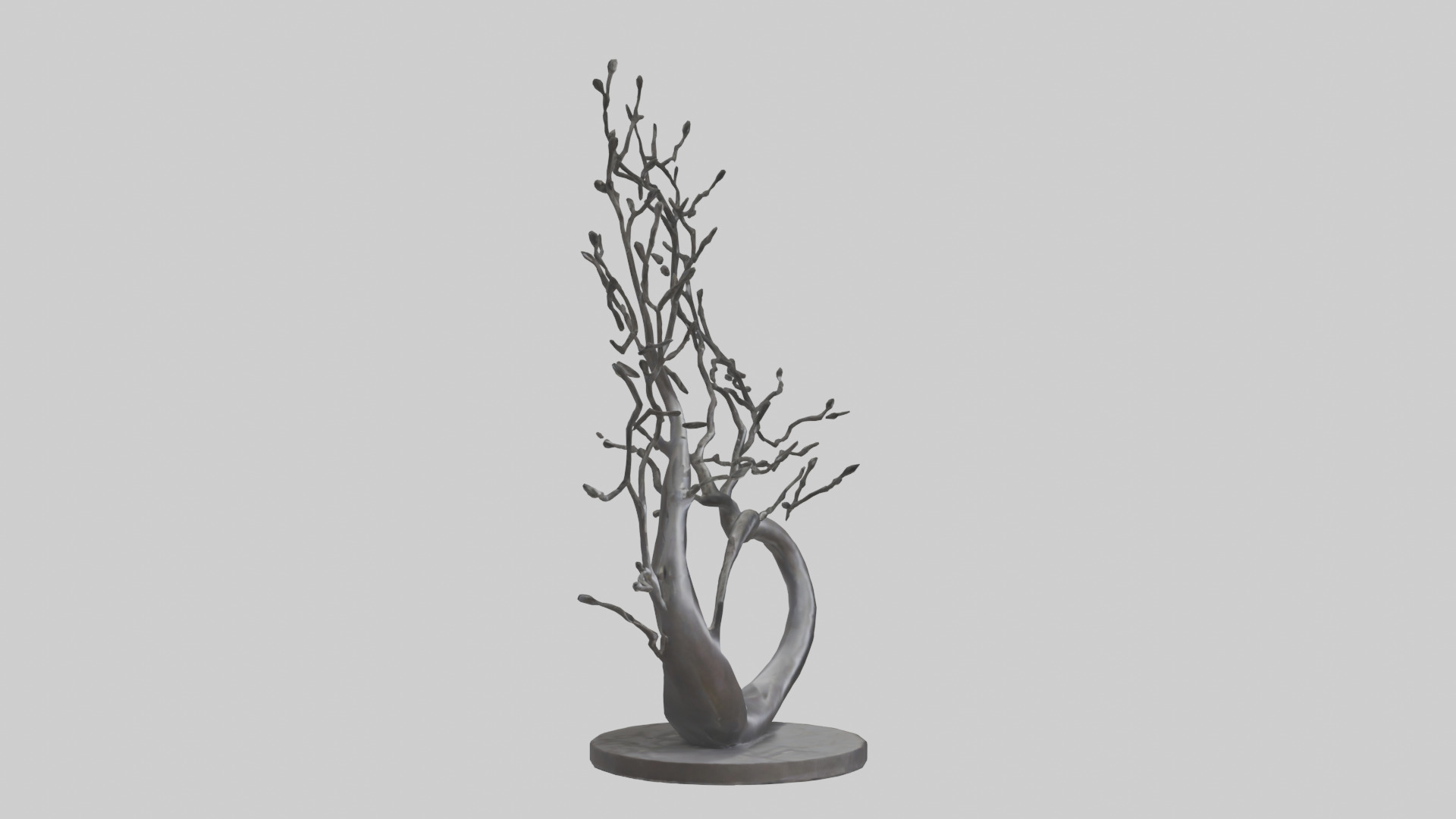 Branch Curves Abstract statue model Low-poly 3D model_13
