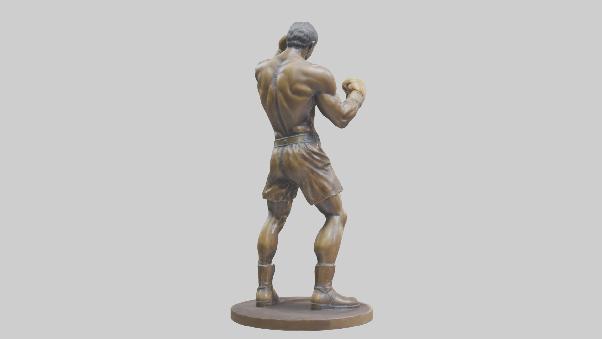 Boxer with Guard Up statue model Low-poly 3D model_2