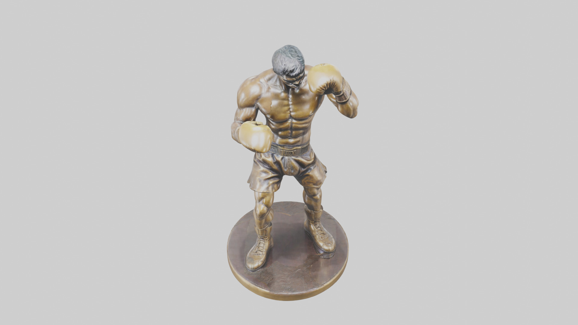 Boxer with Guard Up statue model Low-poly 3D model_16