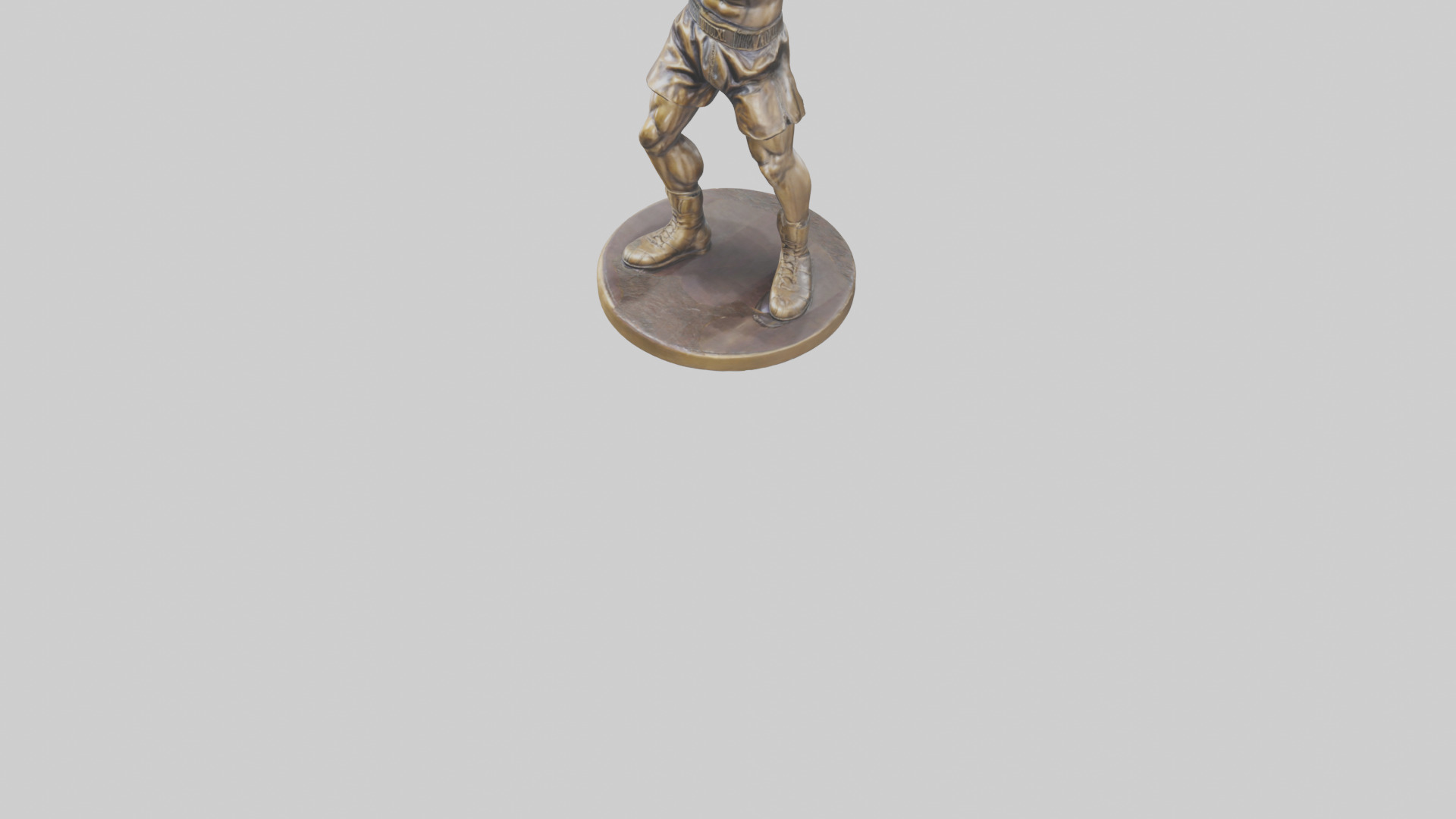Boxer with Guard Up statue model Low-poly 3D model_5