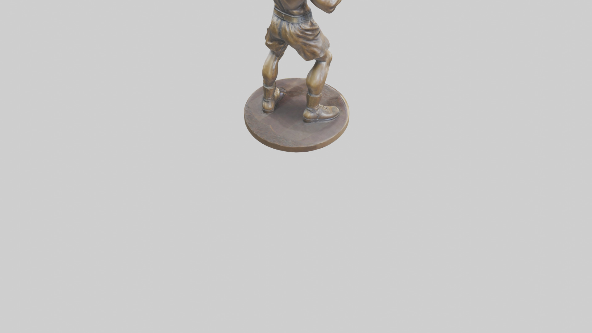 Boxer with Guard Up statue model Low-poly 3D model_4