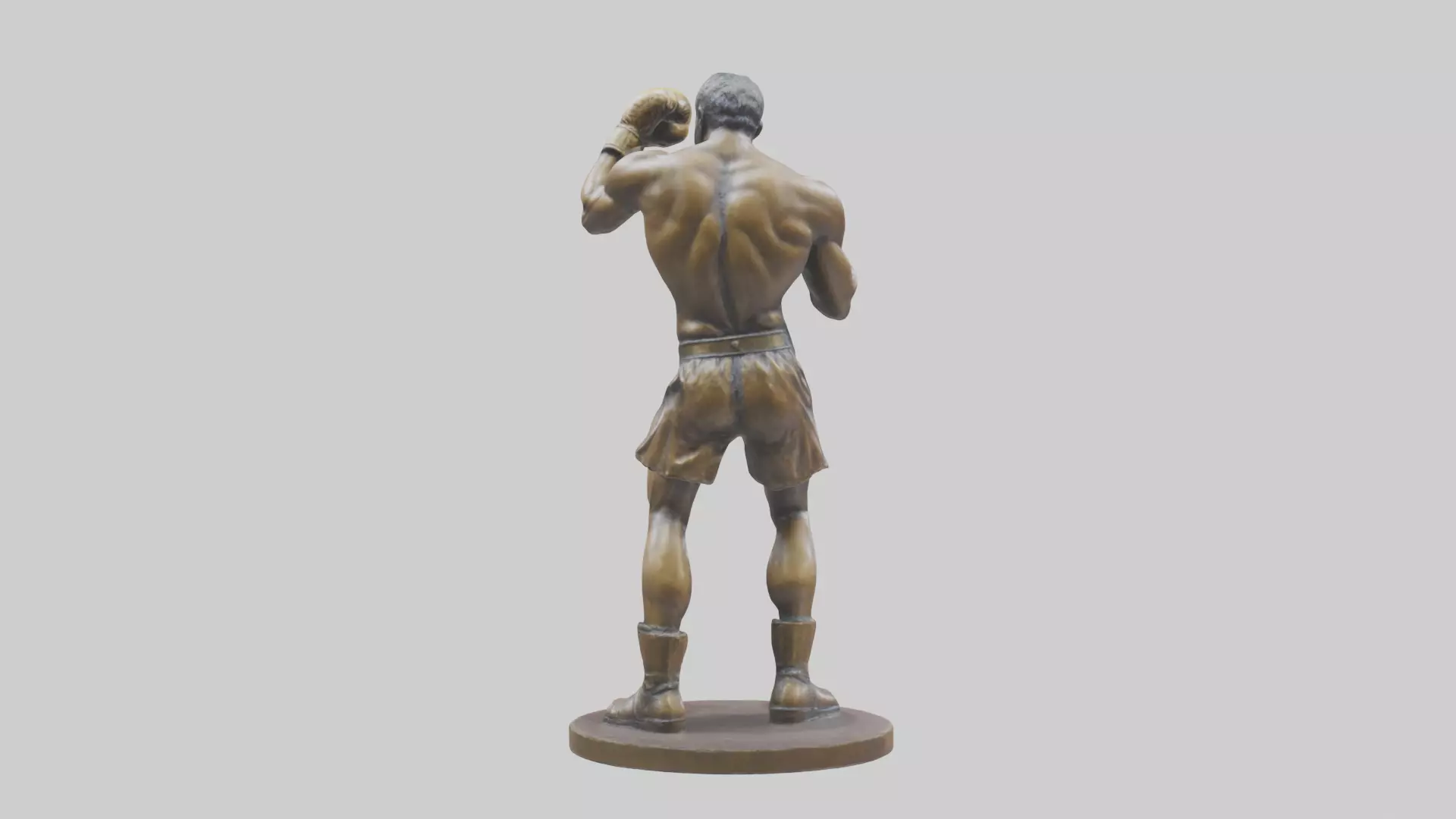 Boxer with Guard Up statue model Low-poly 3D model_0