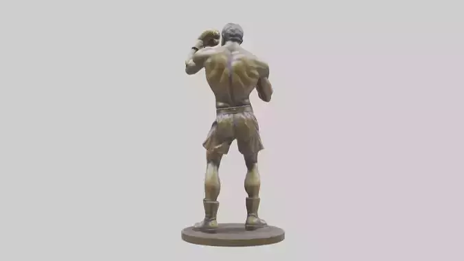 Boxer with Guard Up statue model