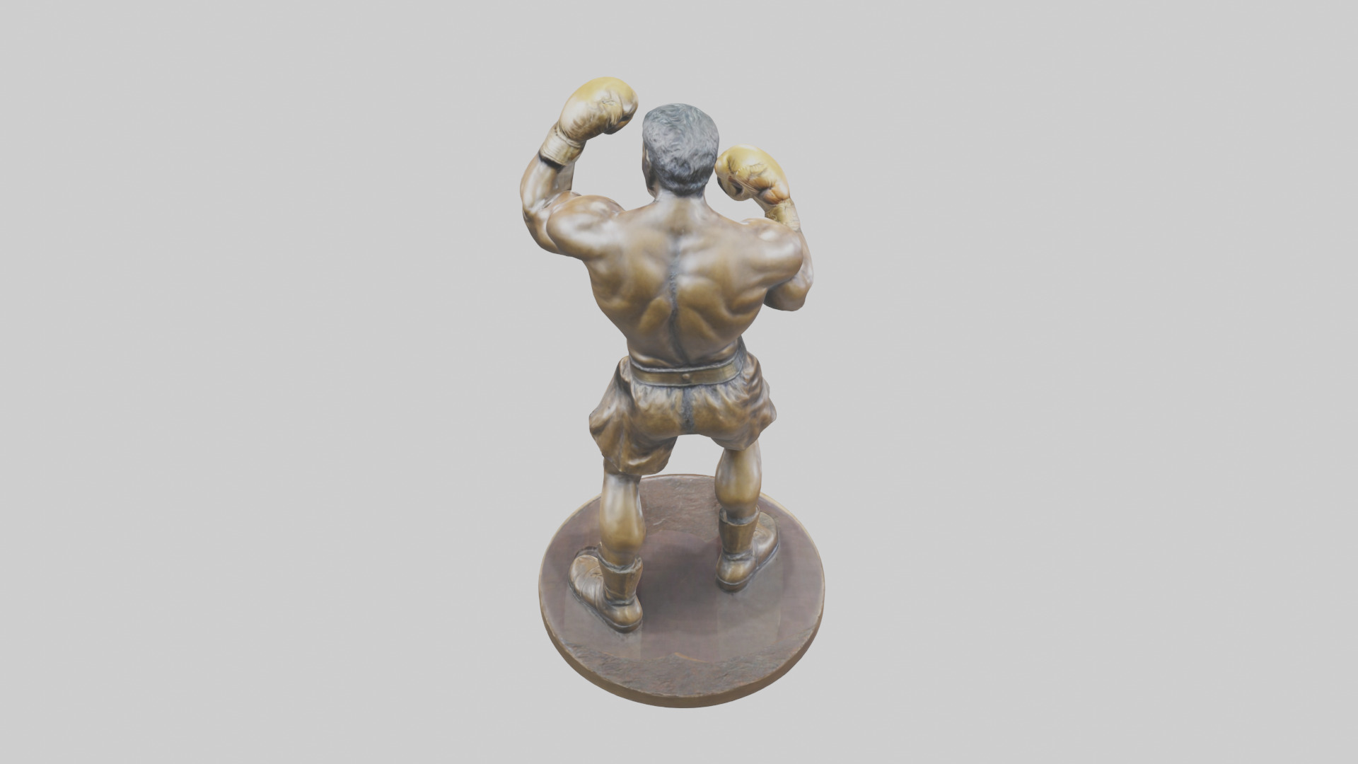 Boxer with Guard Up statue model Low-poly 3D model_15