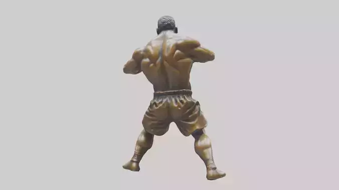 Boxer Throwing Hook Punch statue model