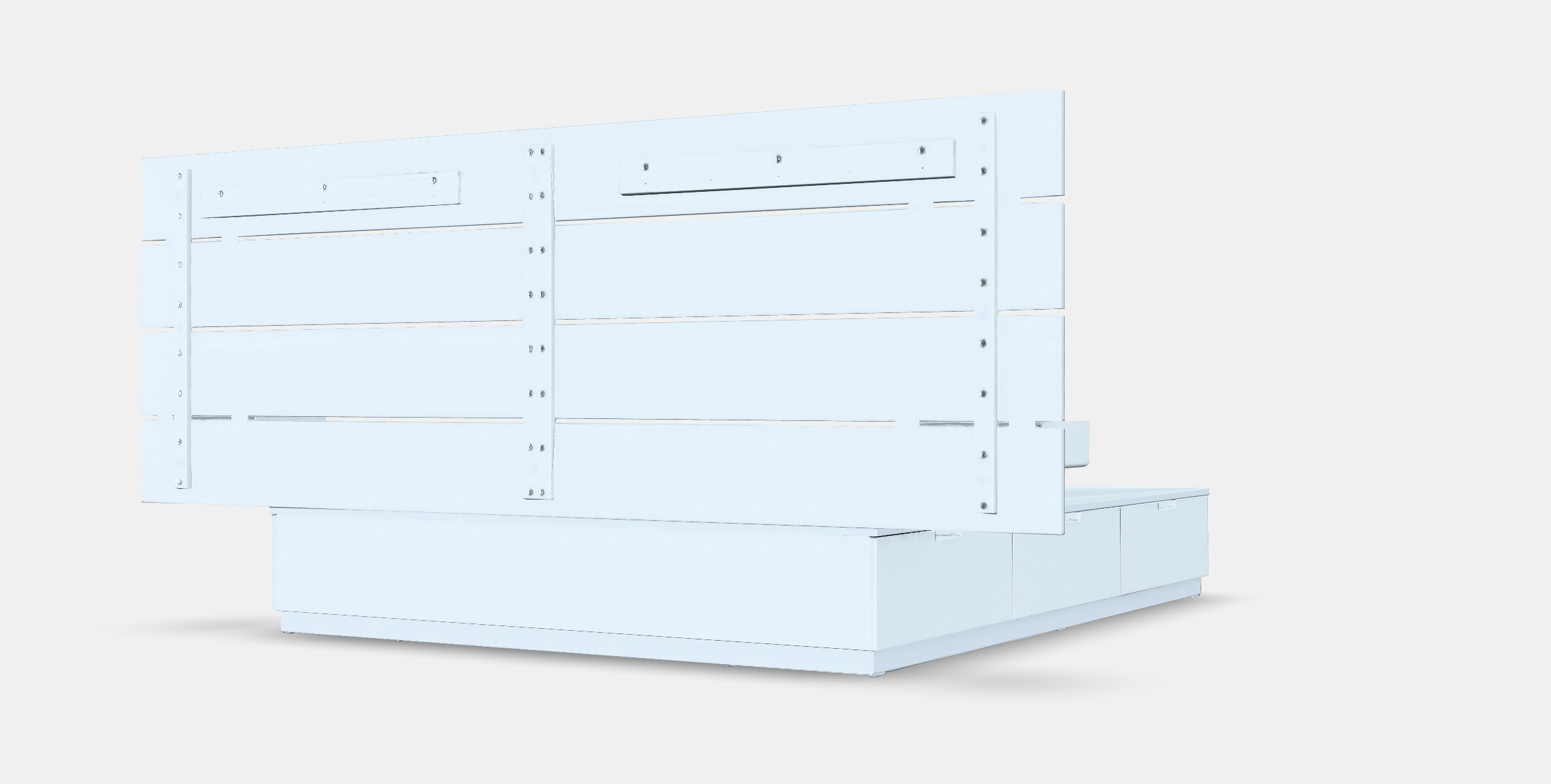 NORDLI Bed frame w storage and headboard 1 Low-poly 3D model_6