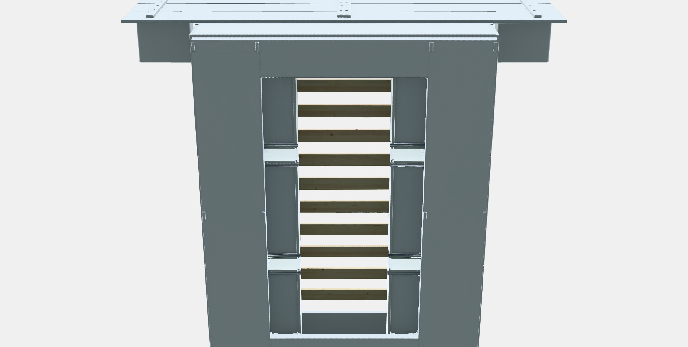 NORDLI Bed frame w storage and headboard 1 Low-poly 3D model_12